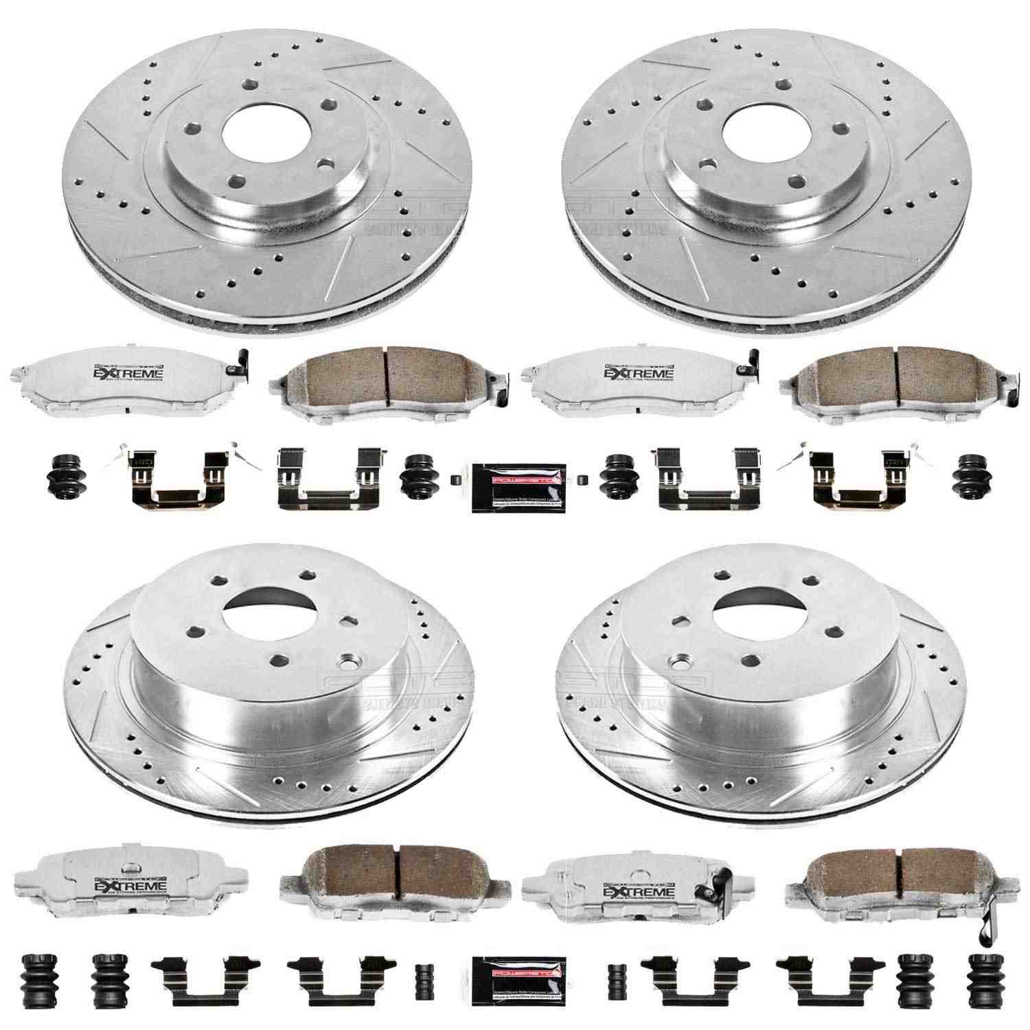Power Stop 11-14 Nissan Murano Front & Rear Z26 Street Warrior Brake Kit