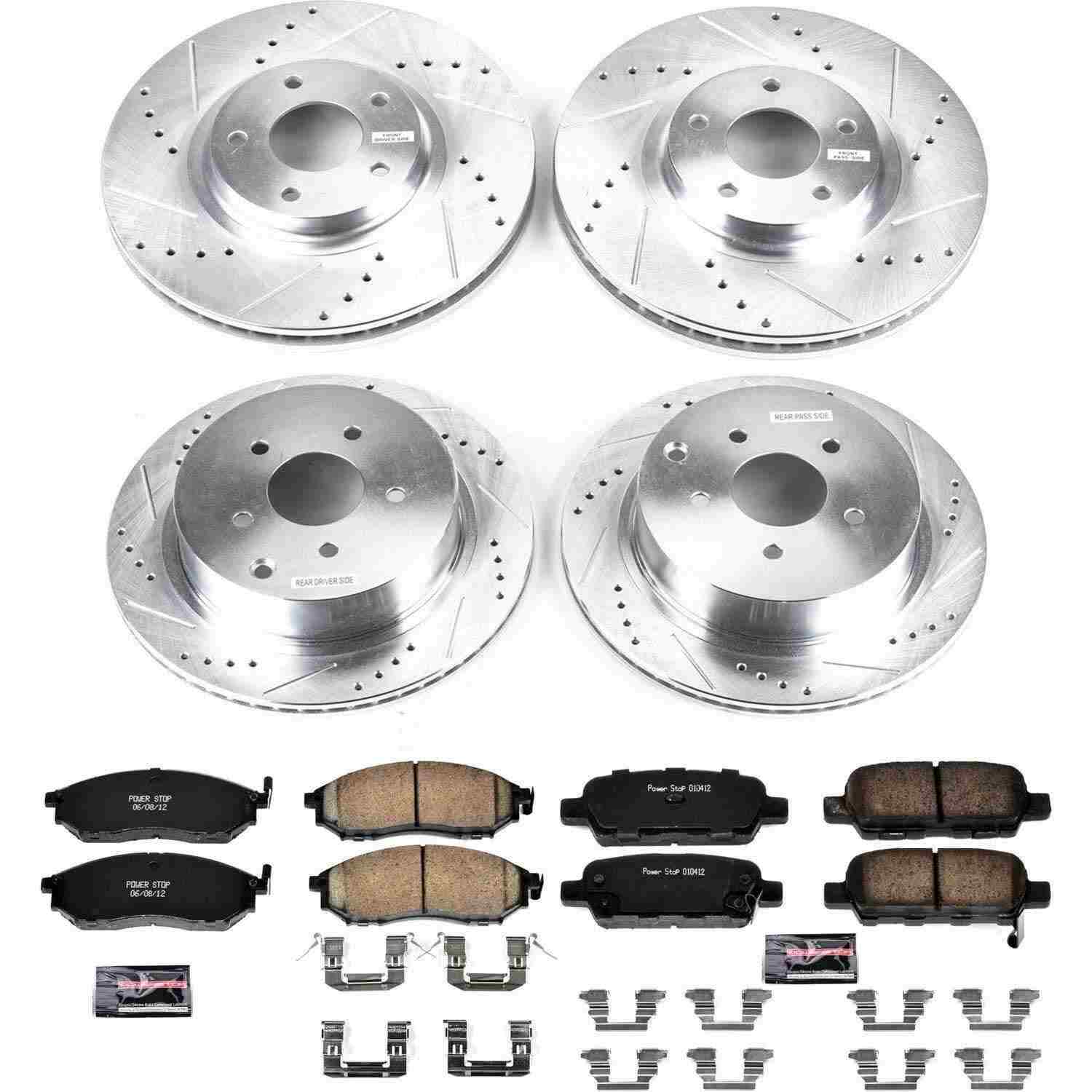 Power Stop 11-14 Nissan Murano Front & Rear Z23 Evolution Sport Brake Kit