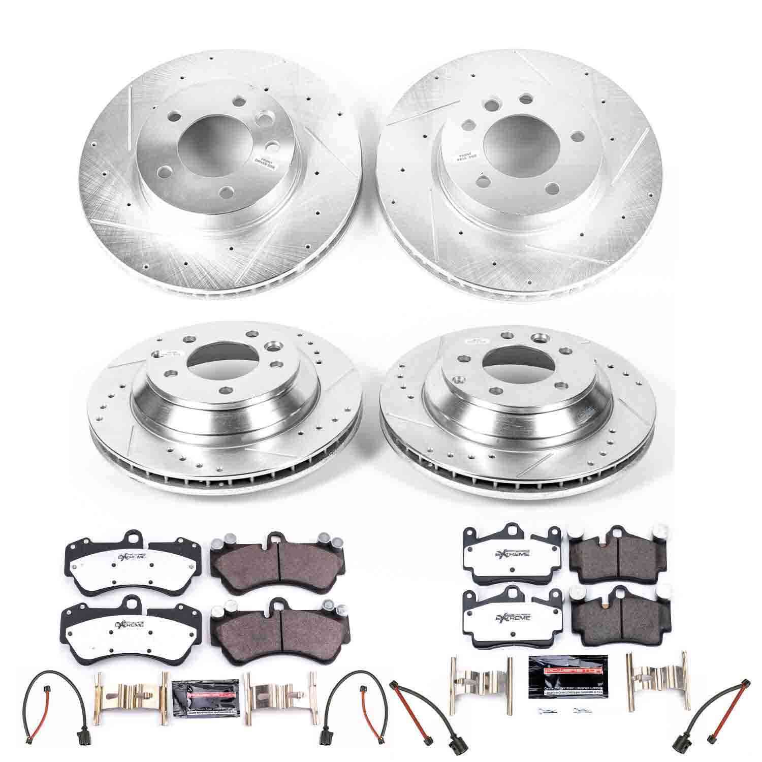 Power Stop 04-06 Porsche Cayenne Front & Rear Z26 Street Warrior Brake Kit