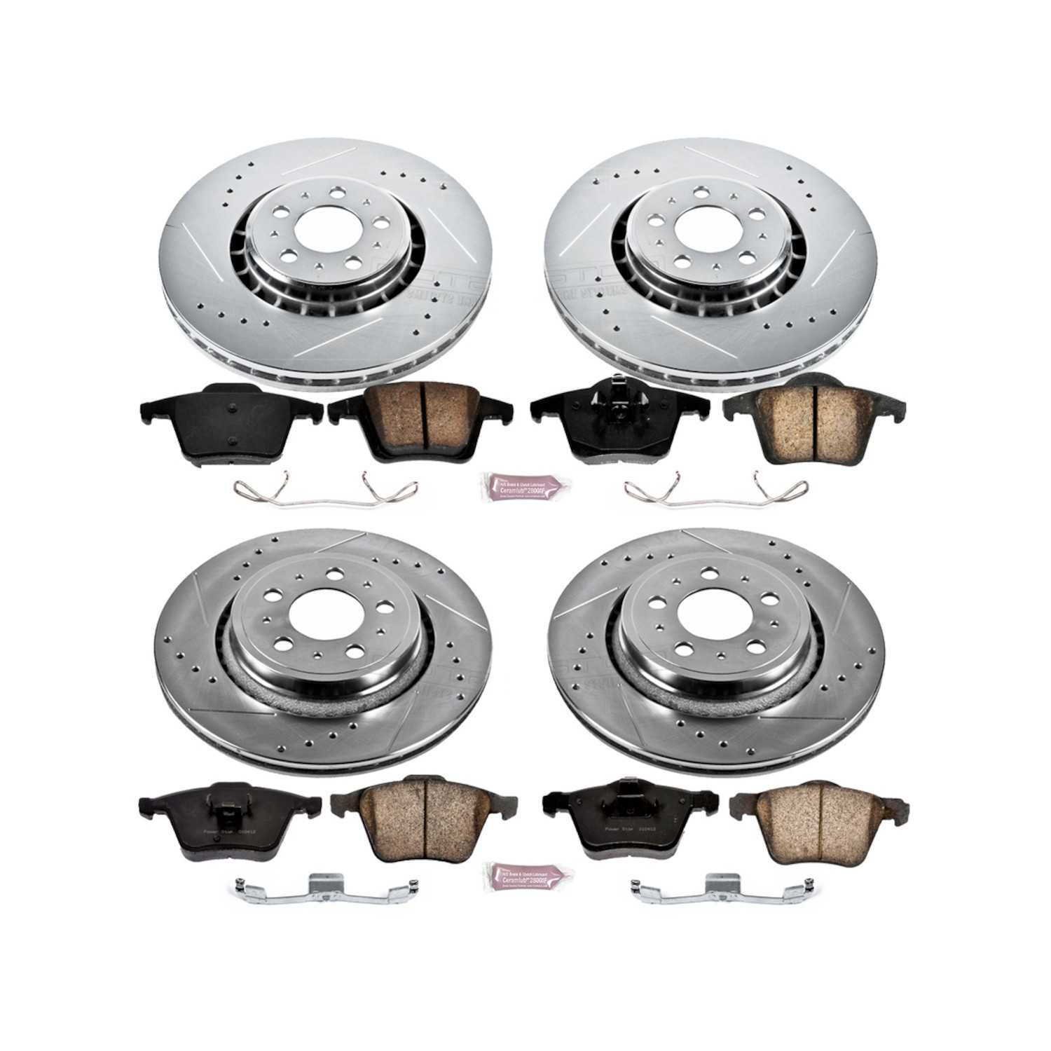 Power Stop 03-14 Volvo XC90 Front & Rear Z23 Evolution Sport Brake Kit