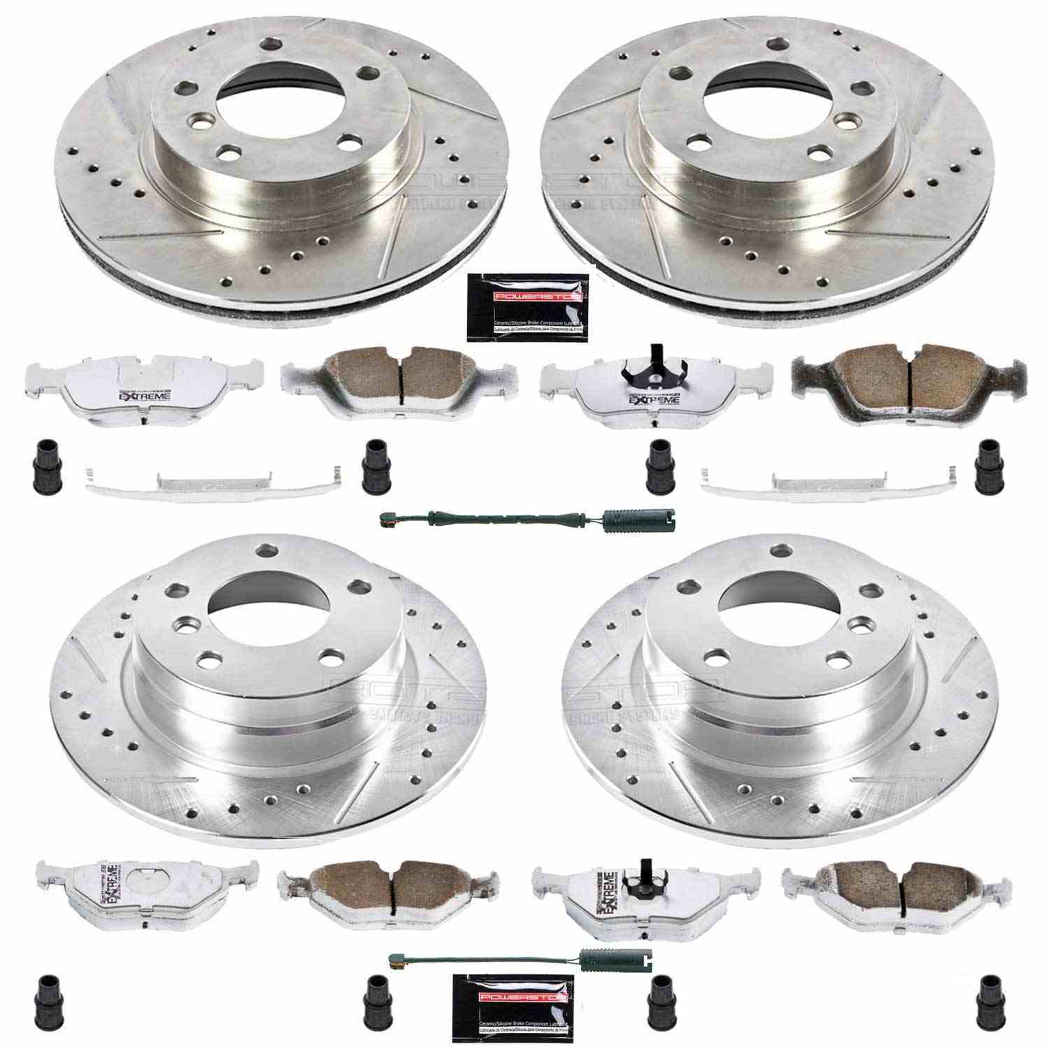 Power Stop 92-98 BMW 318i Front & Rear Z26 Street Warrior Brake Kit
