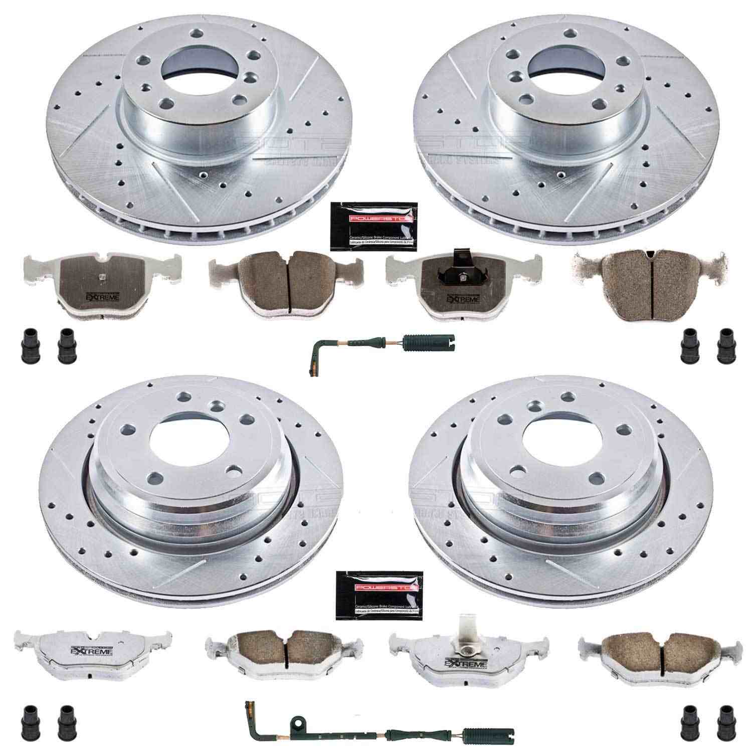 Power Stop 97-00 BMW 540i Front & Rear Z26 Street Warrior Brake Kit