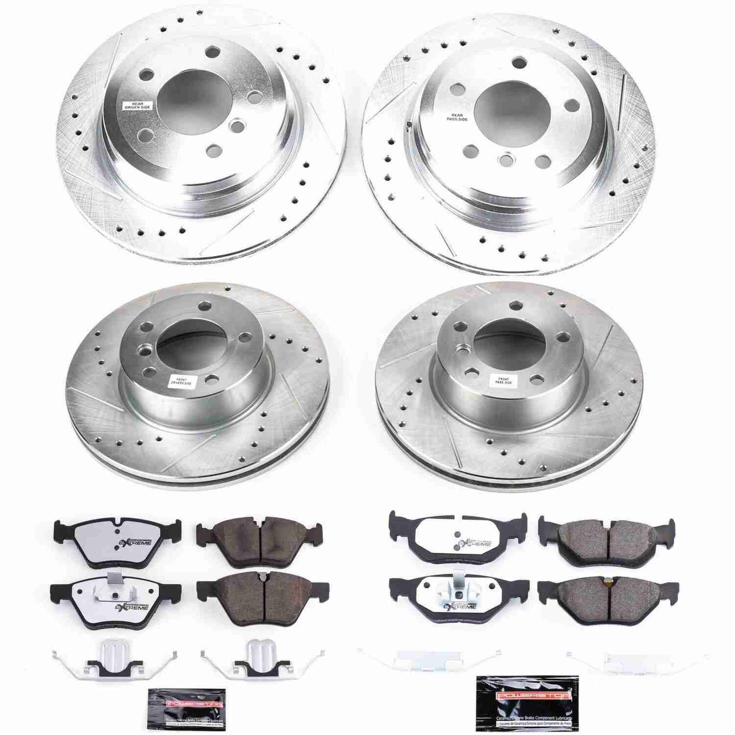Power Stop 2006 BMW 325xi Front & Rear Z26 Street Warrior Brake Kit