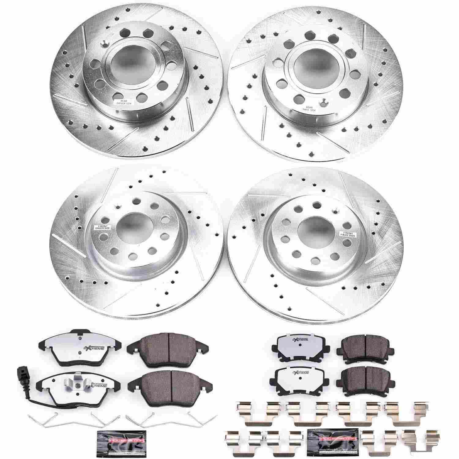 Power Stop 2008 Audi A3 Front & Rear Z26 Street Warrior Brake Kit