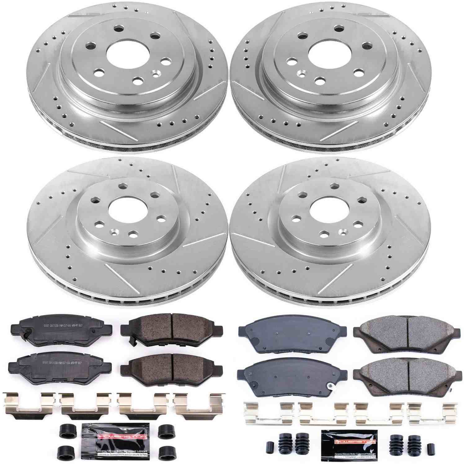 Power Stop 10-16 Cadillac SRX Front & Rear Z23 Evolution Sport Brake Kit