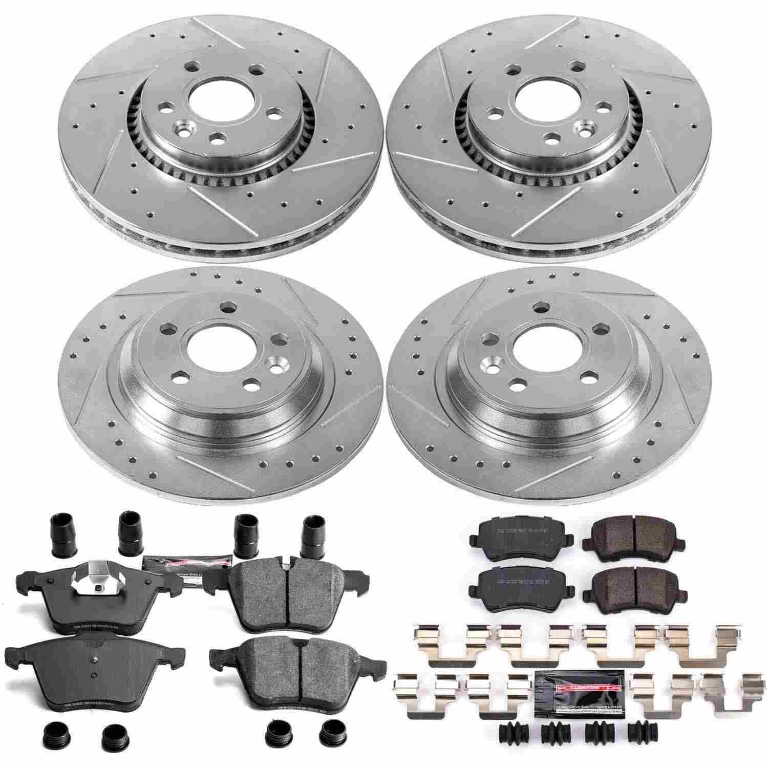 Power Stop 08-14 Volvo S80 Front & Rear Z23 Evolution Sport Brake Kit