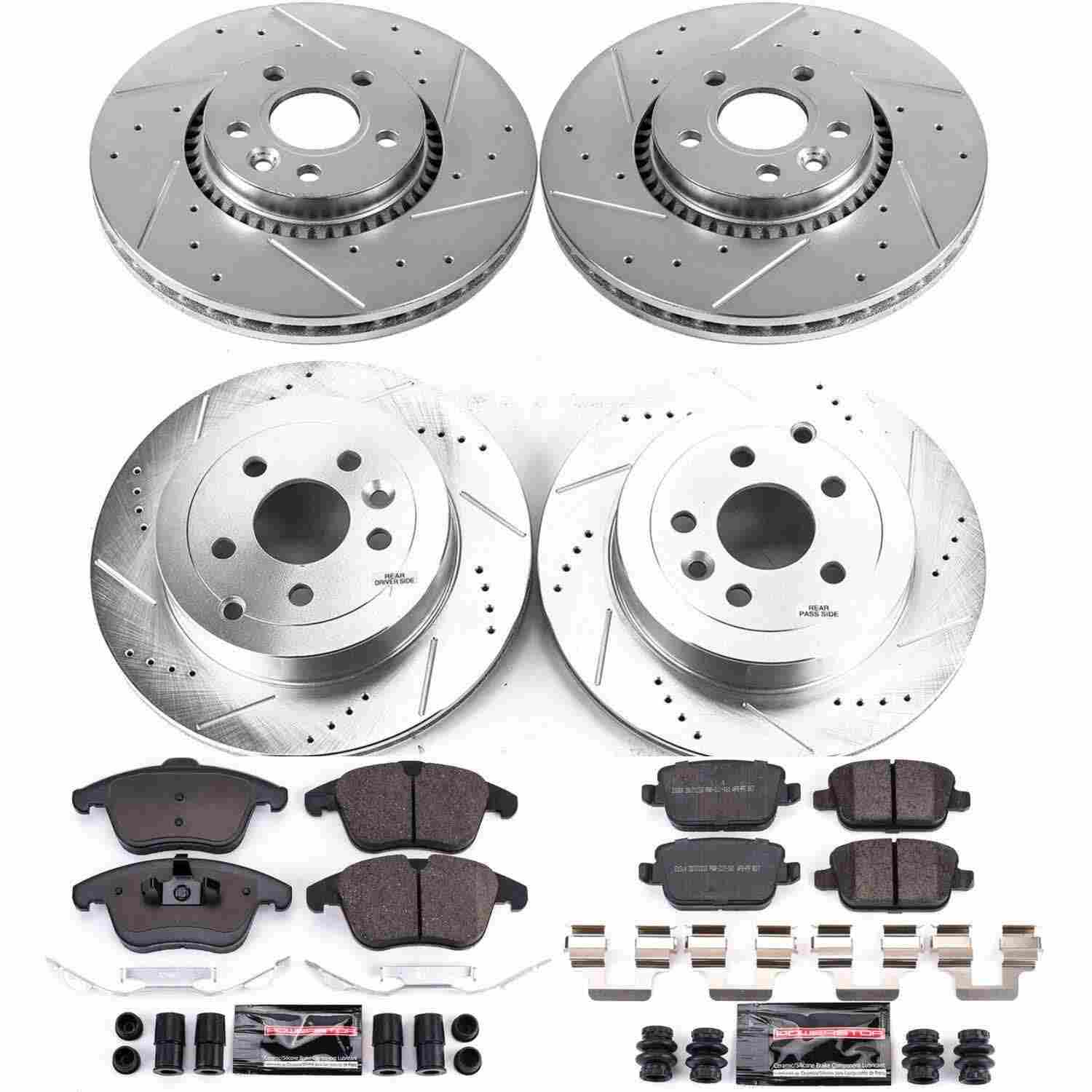 Power Stop 08-12 Land Rover LR2 Front & Rear Z23 Evolution Brake Kit
