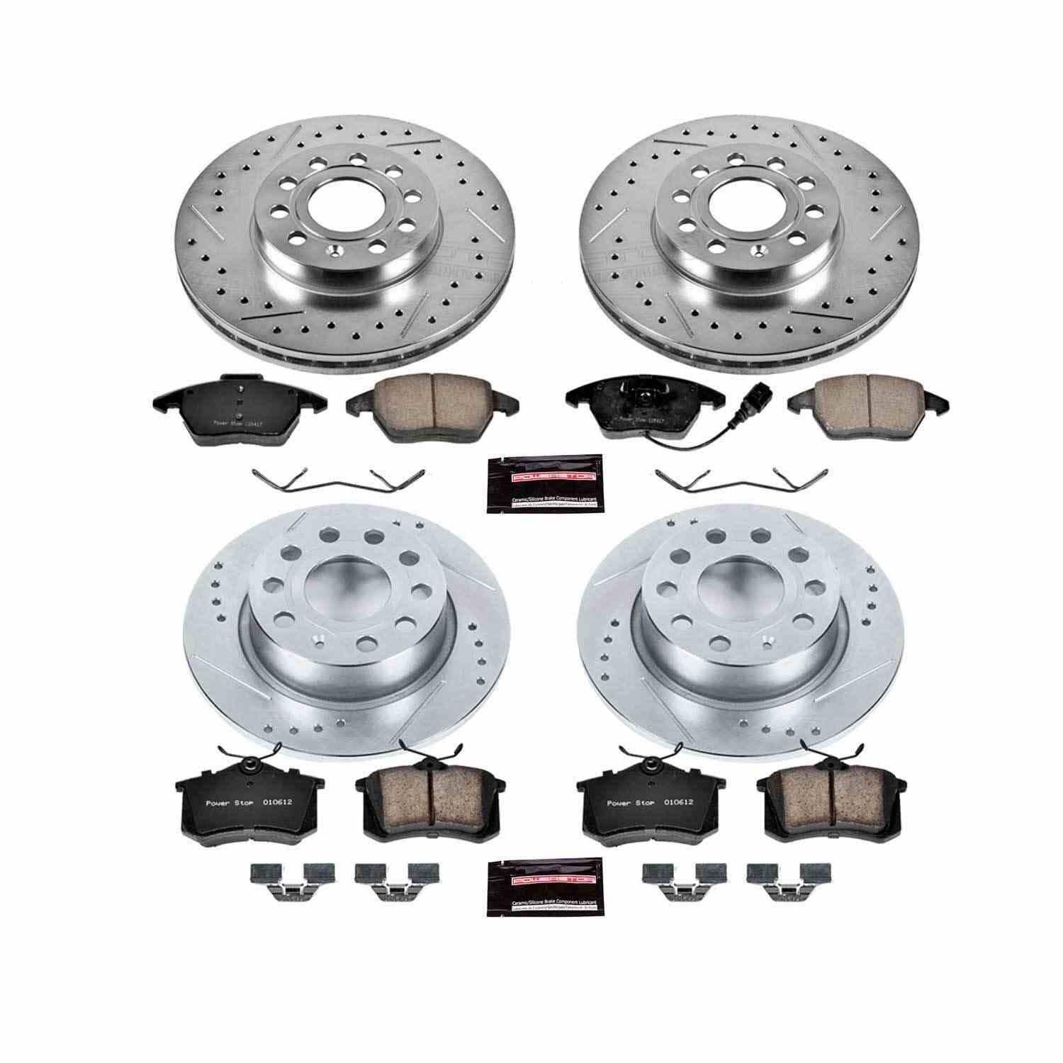 Power Stop 10-12 Audi A3 Front & Rear Z23 Evolution Sport Brake Kit