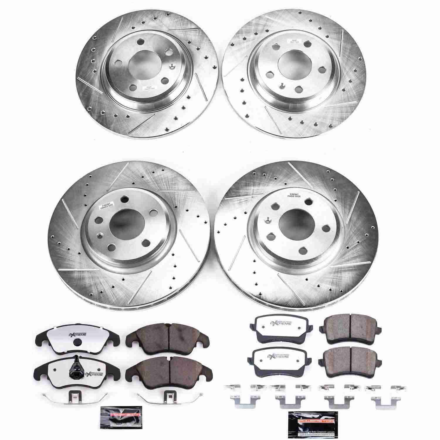 Power Stop 09-11 Audi A4 Front & Rear Z26 Street Warrior Brake Kit