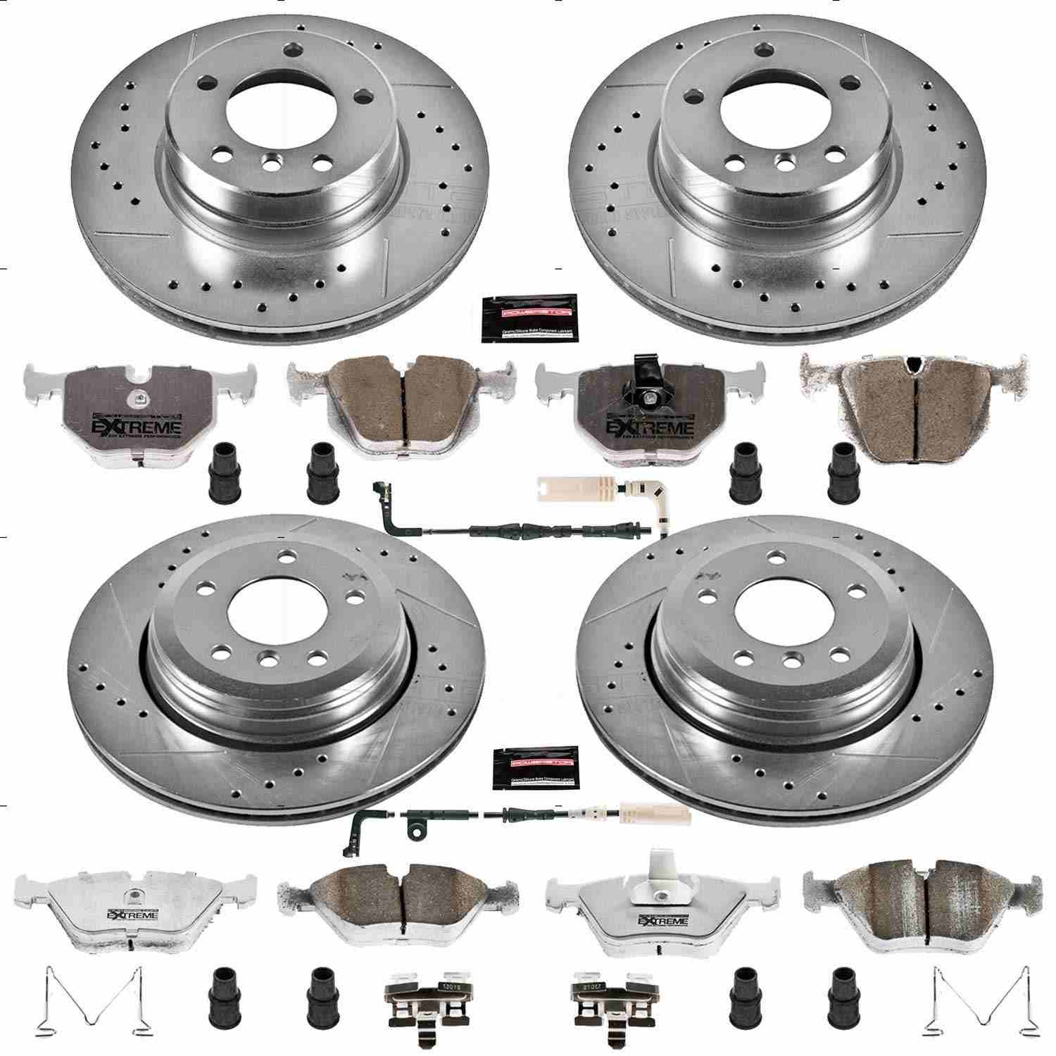 Power Stop 04-05 BMW 525i Front & Rear Z26 Street Warrior Brake Kit