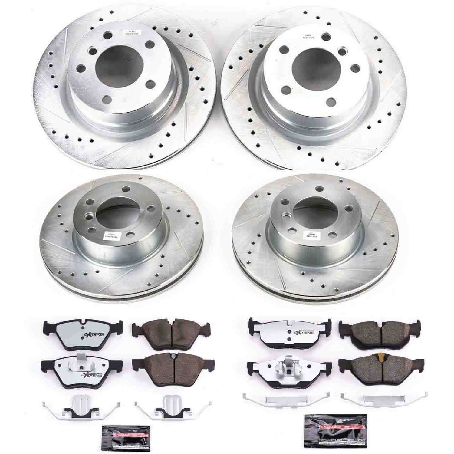 Power Stop 08-10 BMW 128i Front & Rear Z26 Street Warrior Brake Kit