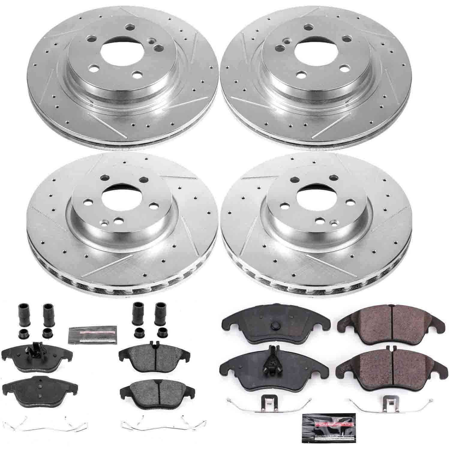 Power Stop 13-14 Mercedes-Benz C300 Front & Rear Z23 Evolution Sport Brake Kit