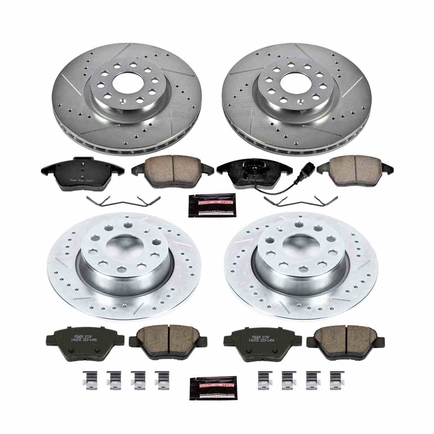 Power Stop 10-12 Audi A3 Front & Rear Z23 Evolution Sport Brake Kit