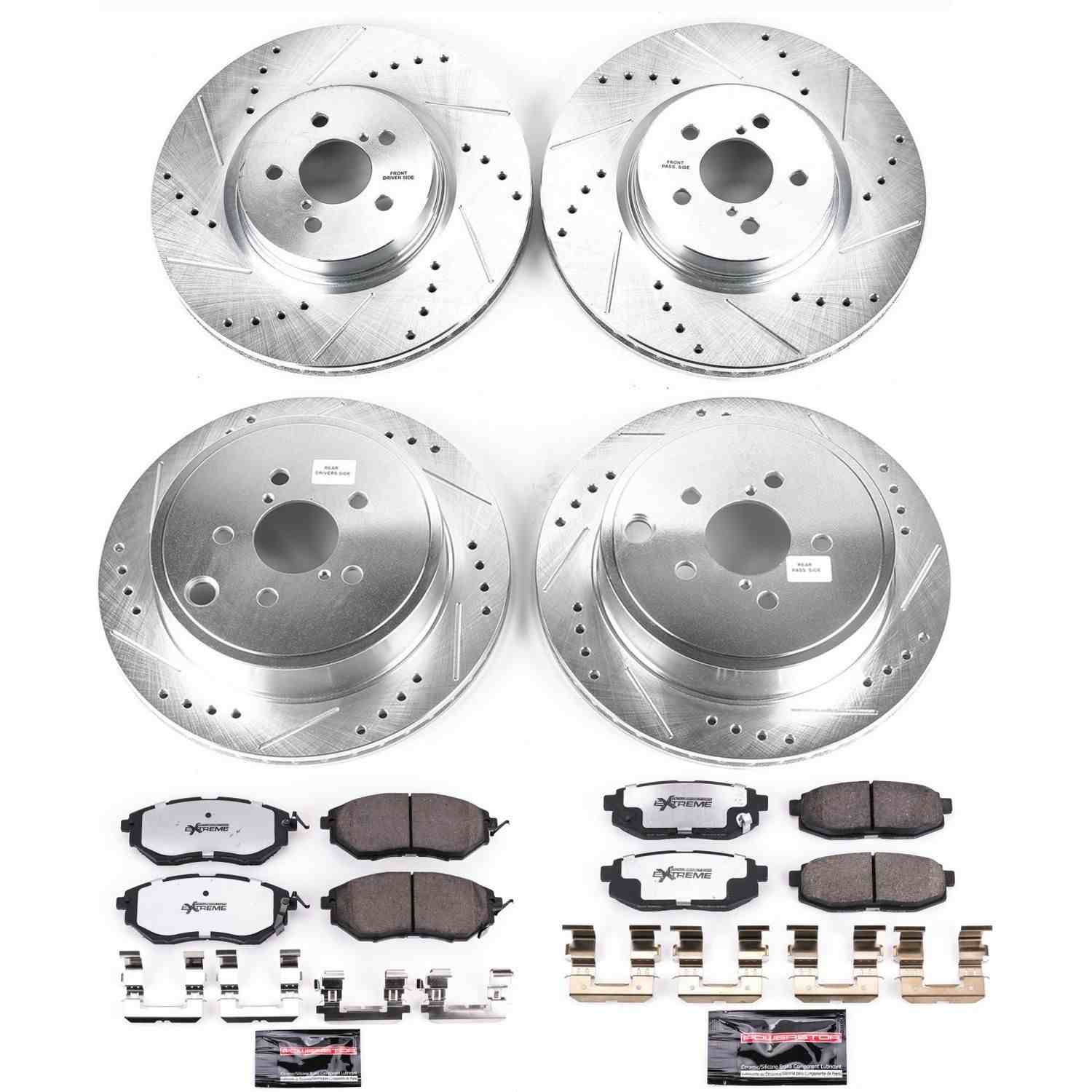 Power Stop 10-14 Subaru Legacy Front & Rear Z26 Street Warrior Brake Kit