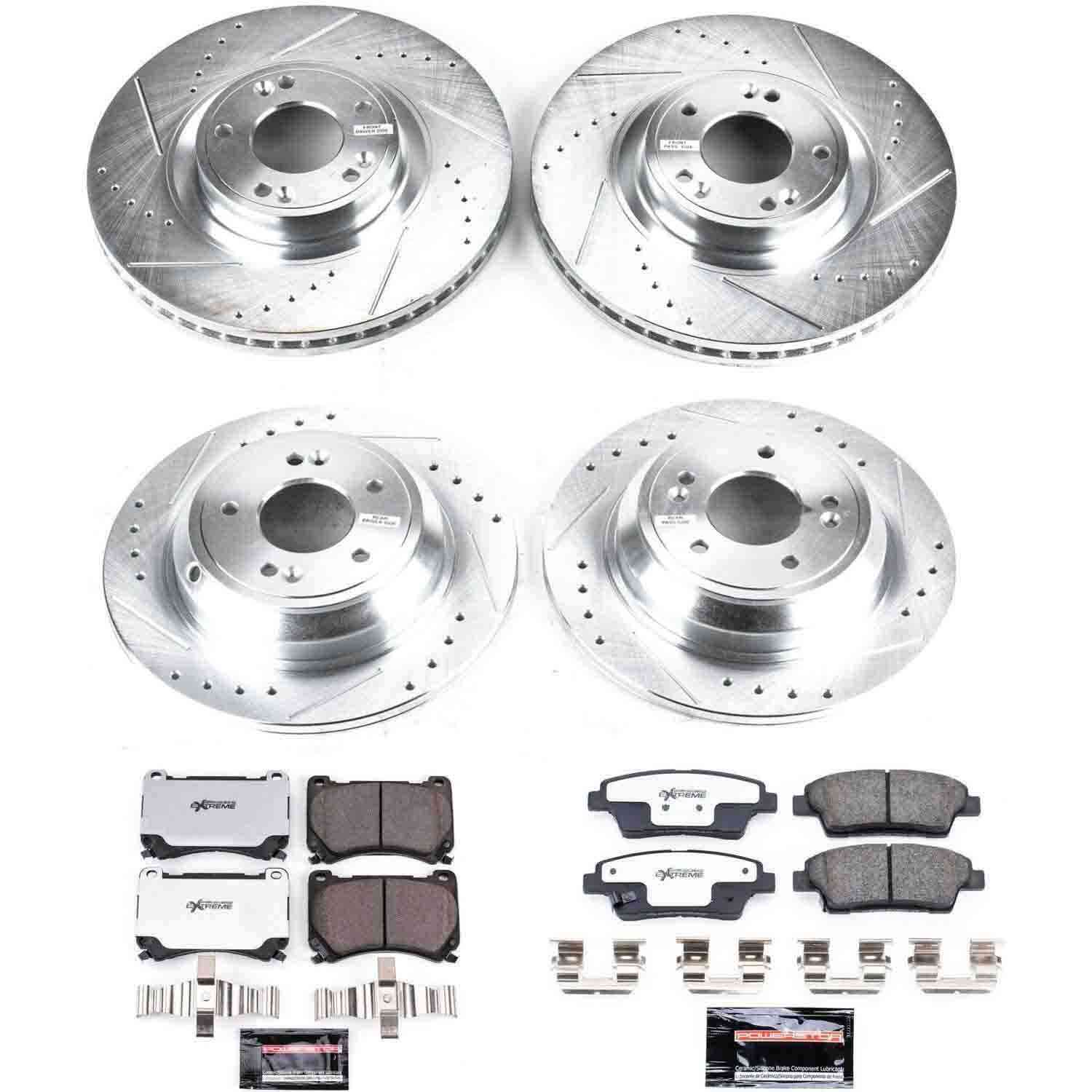 Power Stop 10-14 Hyundai Genesis Front & Rear Z26 Street Warrior Brake Kit