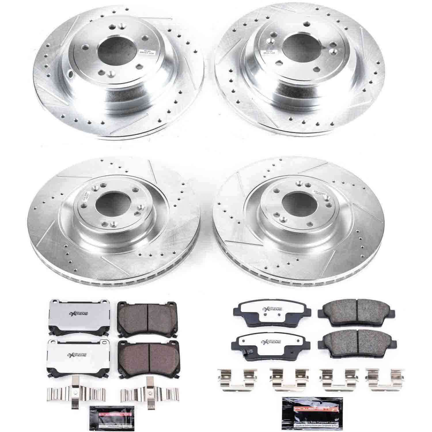 Power Stop 12-14 Hyundai Genesis Front & Rear Z26 Street Warrior Brake Kit