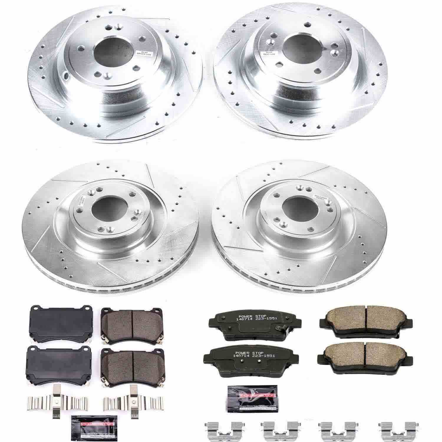 Power Stop 12-14 Hyundai Genesis Front & Rear Z23 Evolution Sport Brake Kit