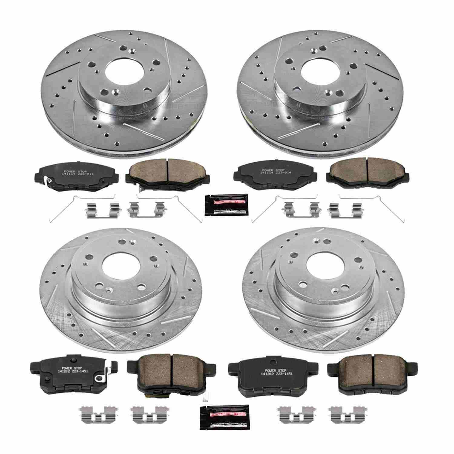 Power Stop 11-12 Honda Accord Front & Rear Z23 Evolution Sport Brake Kit