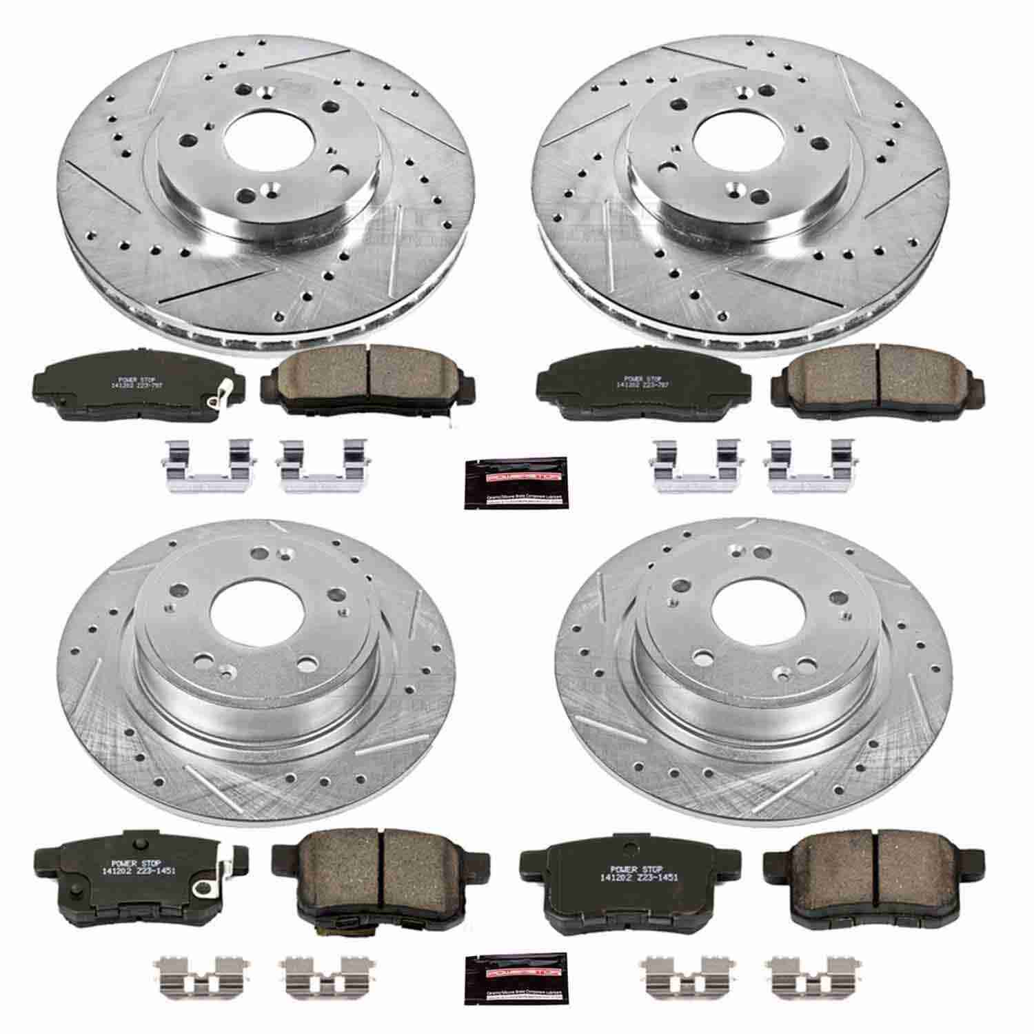 Power Stop 2011 Honda Accord Front & Rear Z23 Evolution Sport Brake Kit