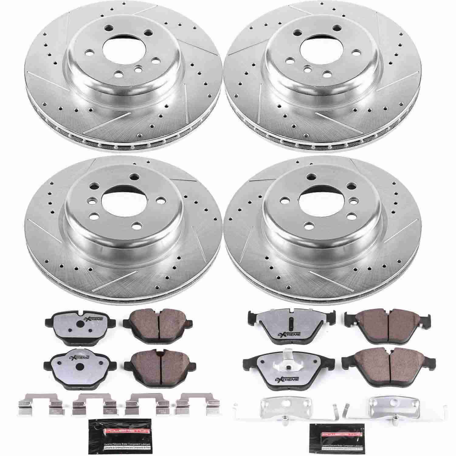 Power Stop 14-16 BMW 535d Front & Rear Z26 Street Warrior Brake Kit