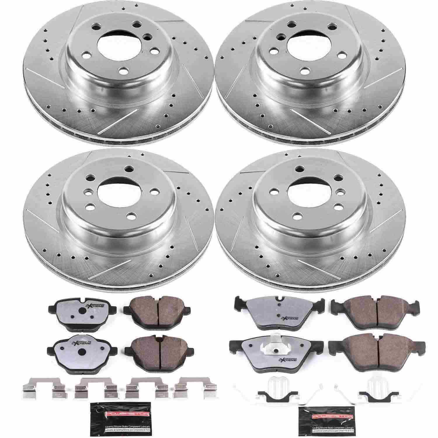 Power Stop 11-16 BMW 528i Front & Rear Z26 Street Warrior Brake Kit