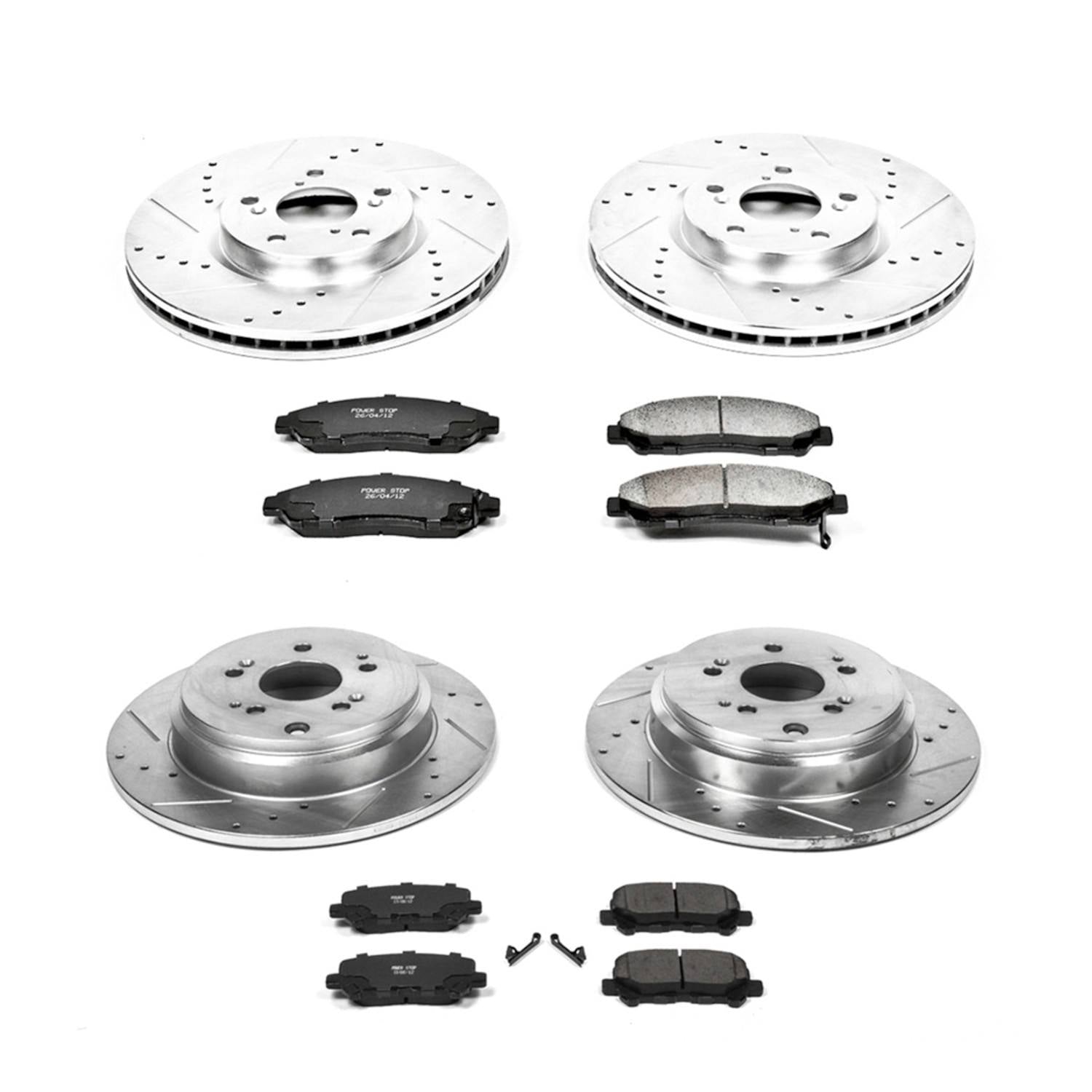 Power Stop 12-15 Honda Pilot Front & Rear Z23 Evolution Sport Brake Kit
