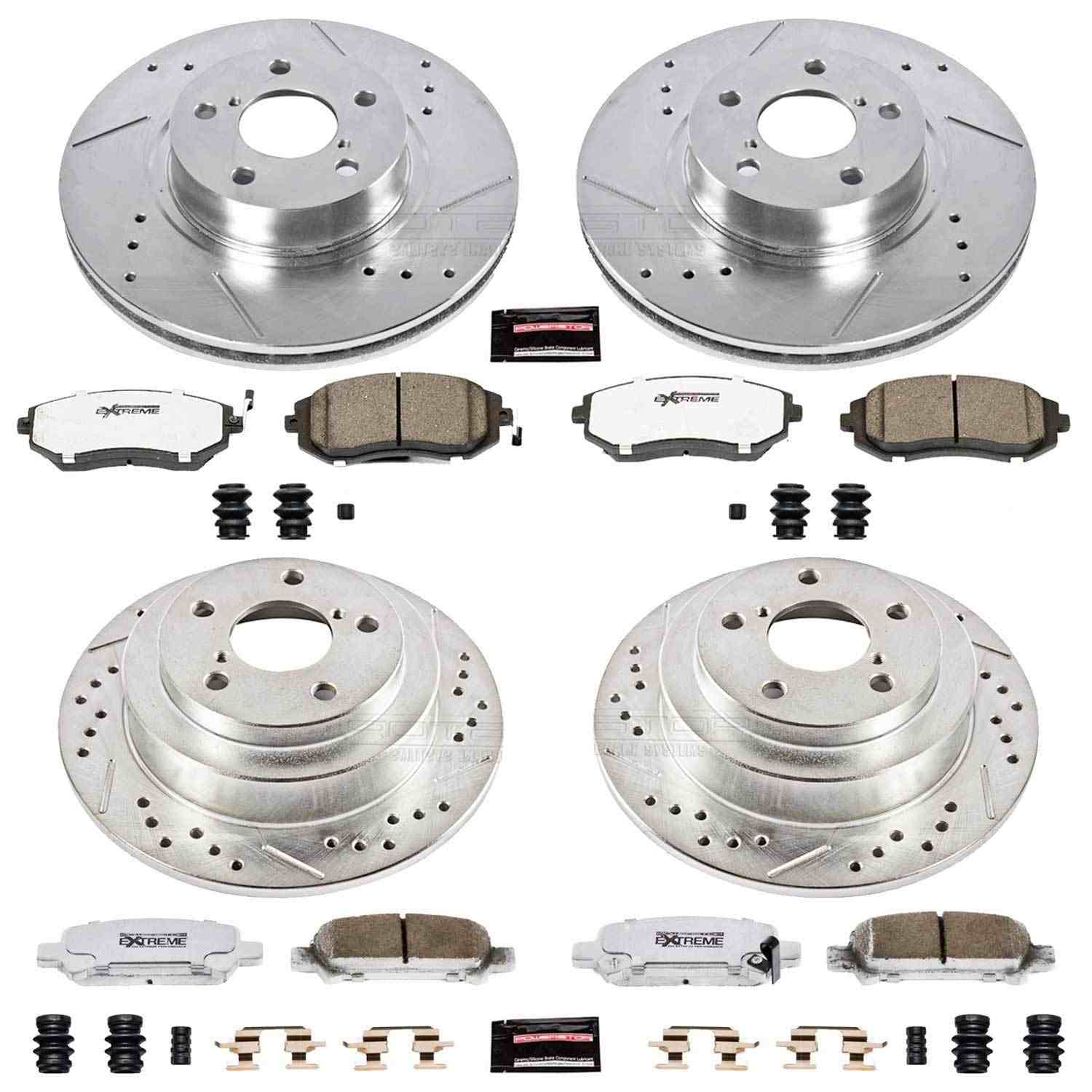 Power Stop 02-03 Subaru Impreza Front & Rear Z26 Street Warrior Brake Kit