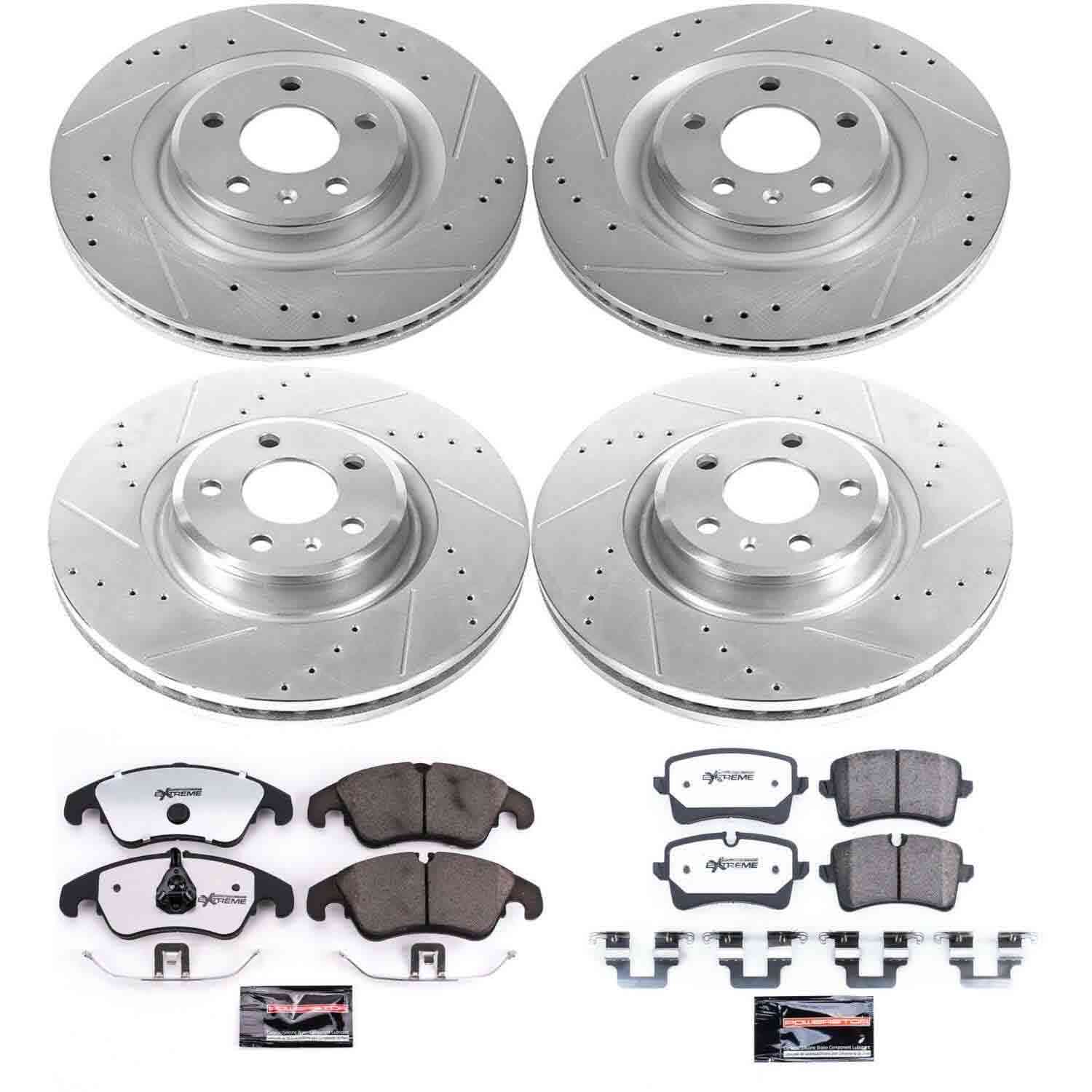 Power Stop 14-18 Audi A6 Front & Rear Z26 Street Warrior Brake Kit