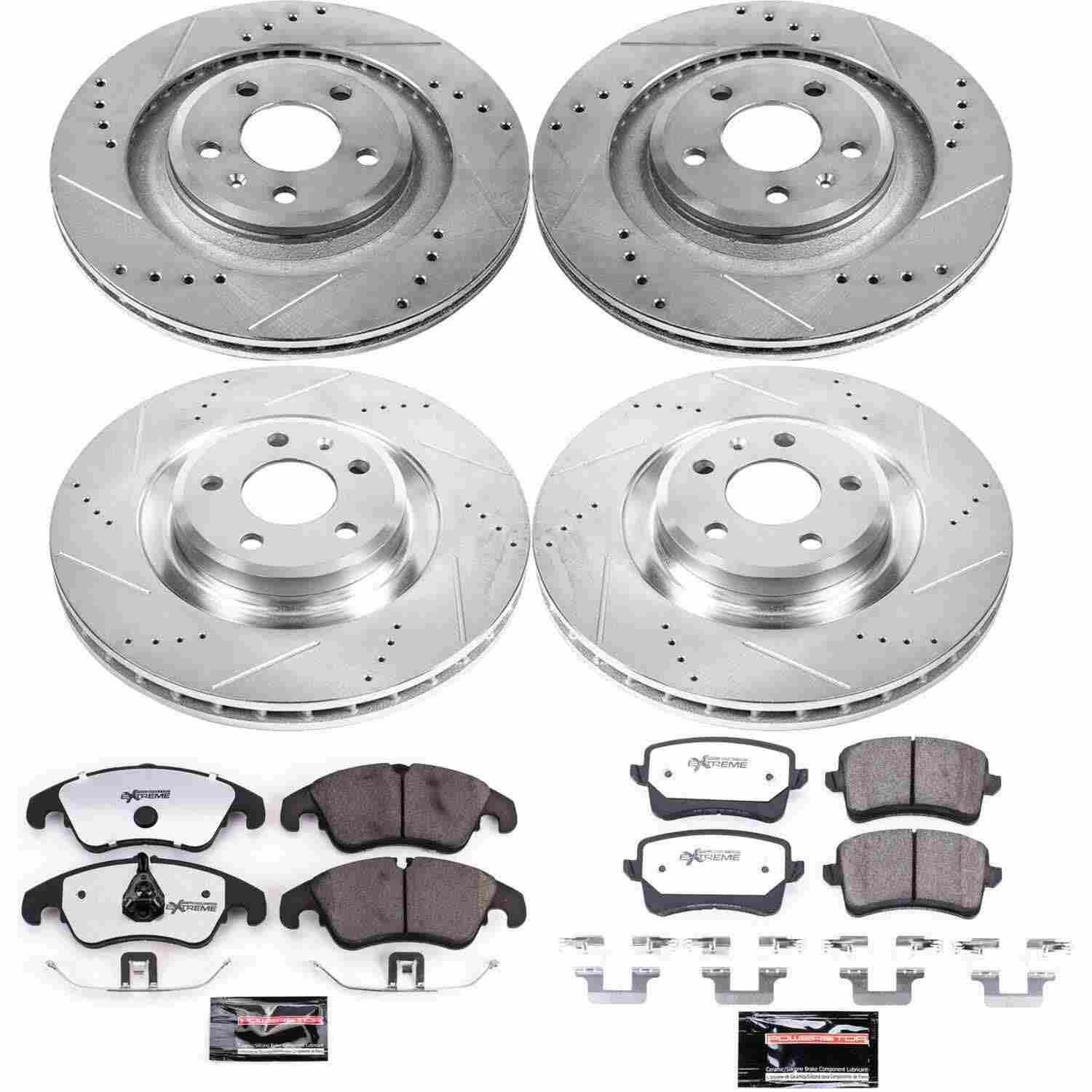 Power Stop 10-11 Audi S4 Front & Rear Z26 Street Warrior Brake Kit