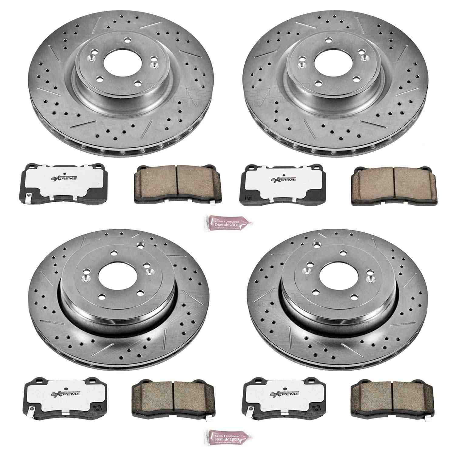 Power Stop 10-16 Hyundai Genesis Coupe Front & Rear Z26 Street Warrior Brake Kit