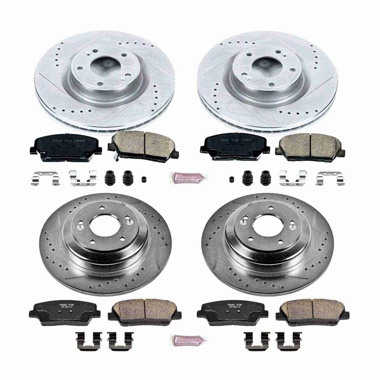 Power Stop 10-16 Hyundai Genesis Coupe Front & Rear Z23 Evolution Sport Brake Kit