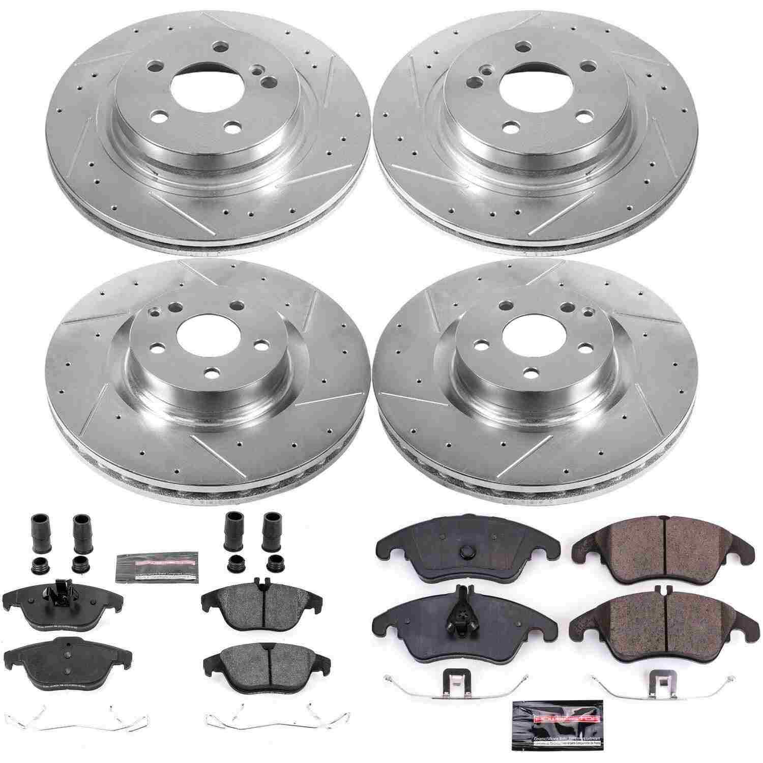Power Stop 12-15 Mercedes-Benz C250 Front & Rear Z23 Evolution Sport Brake Kit