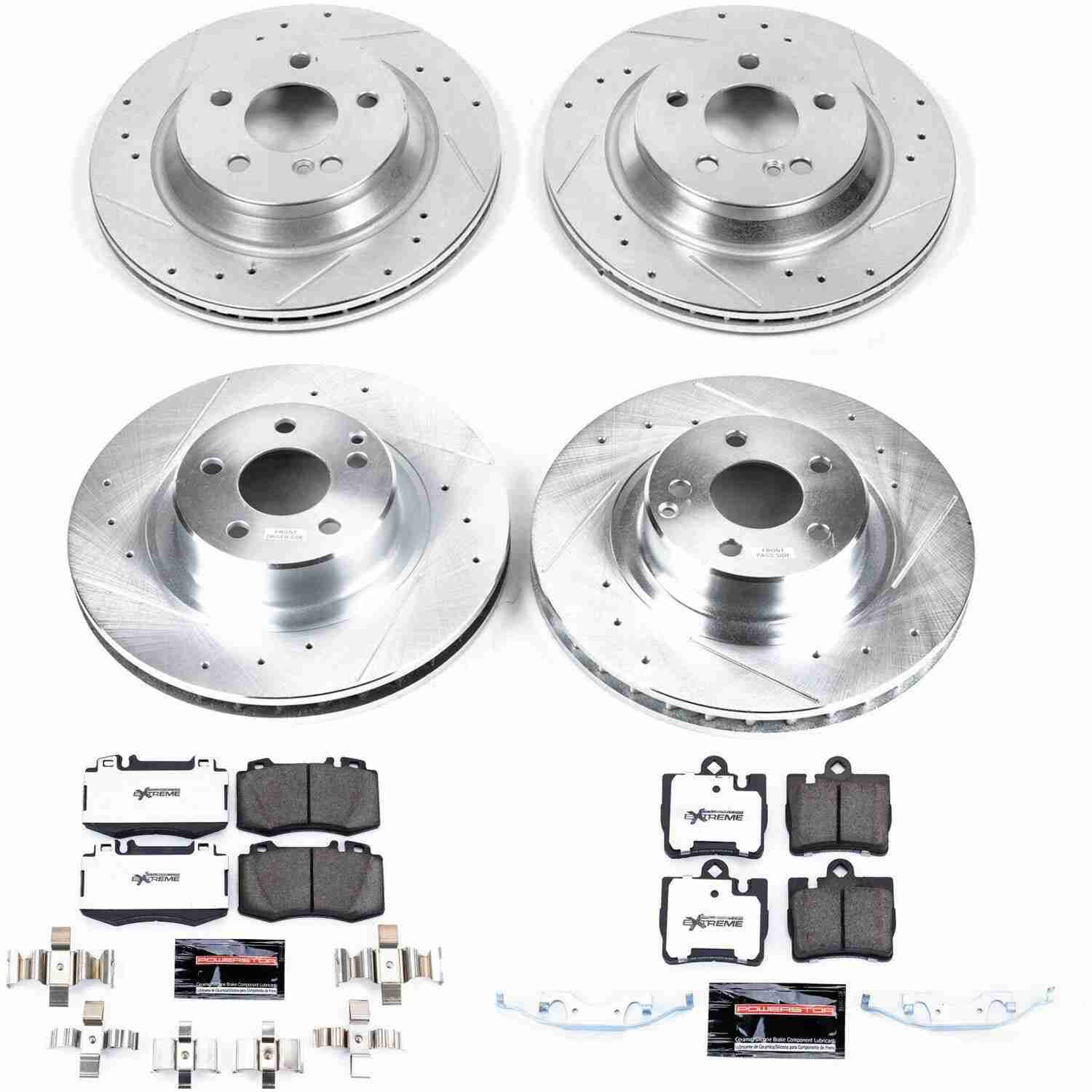 Power Stop 00-03 Mercedes-Benz CL500 Front & Rear Z26 Street Warrior Brake Kit