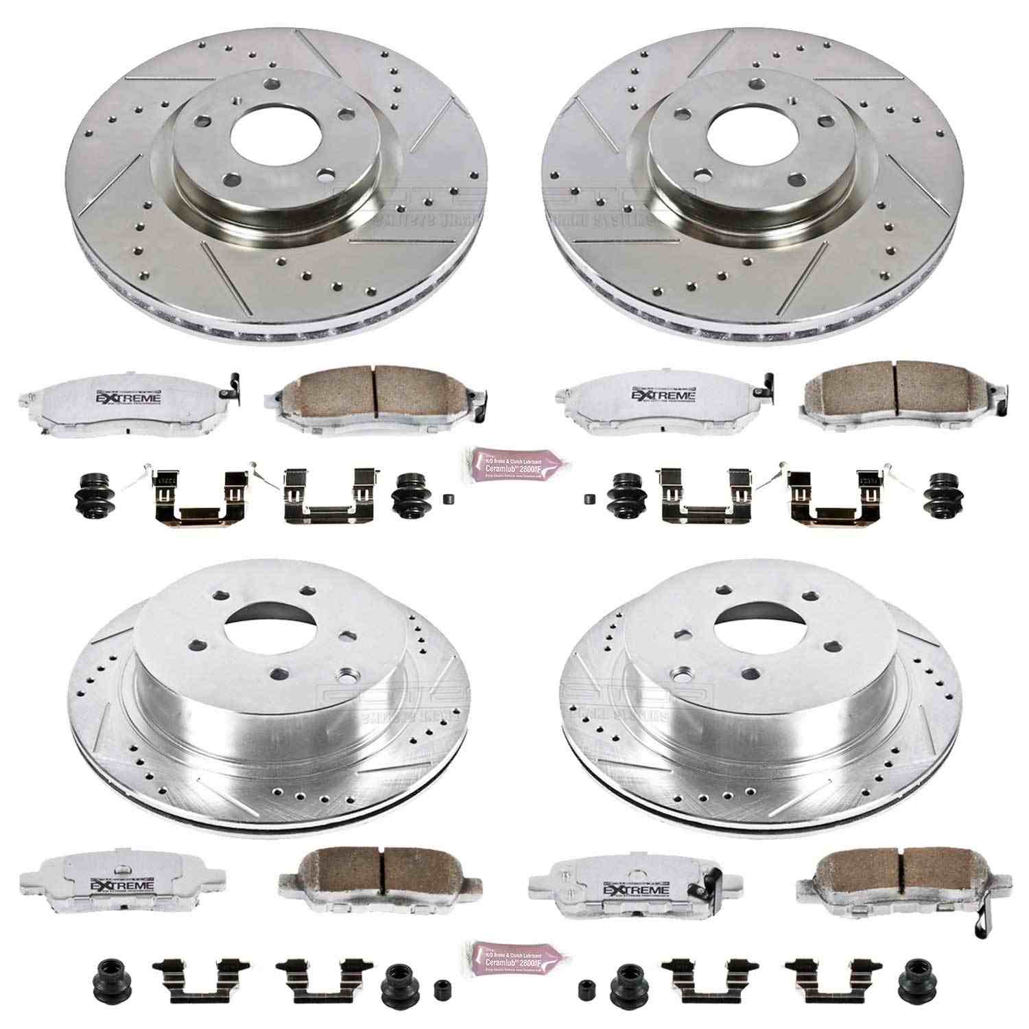 Power Stop 12-13 Infiniti M35h Front & Rear Z26 Street Warrior Brake Kit