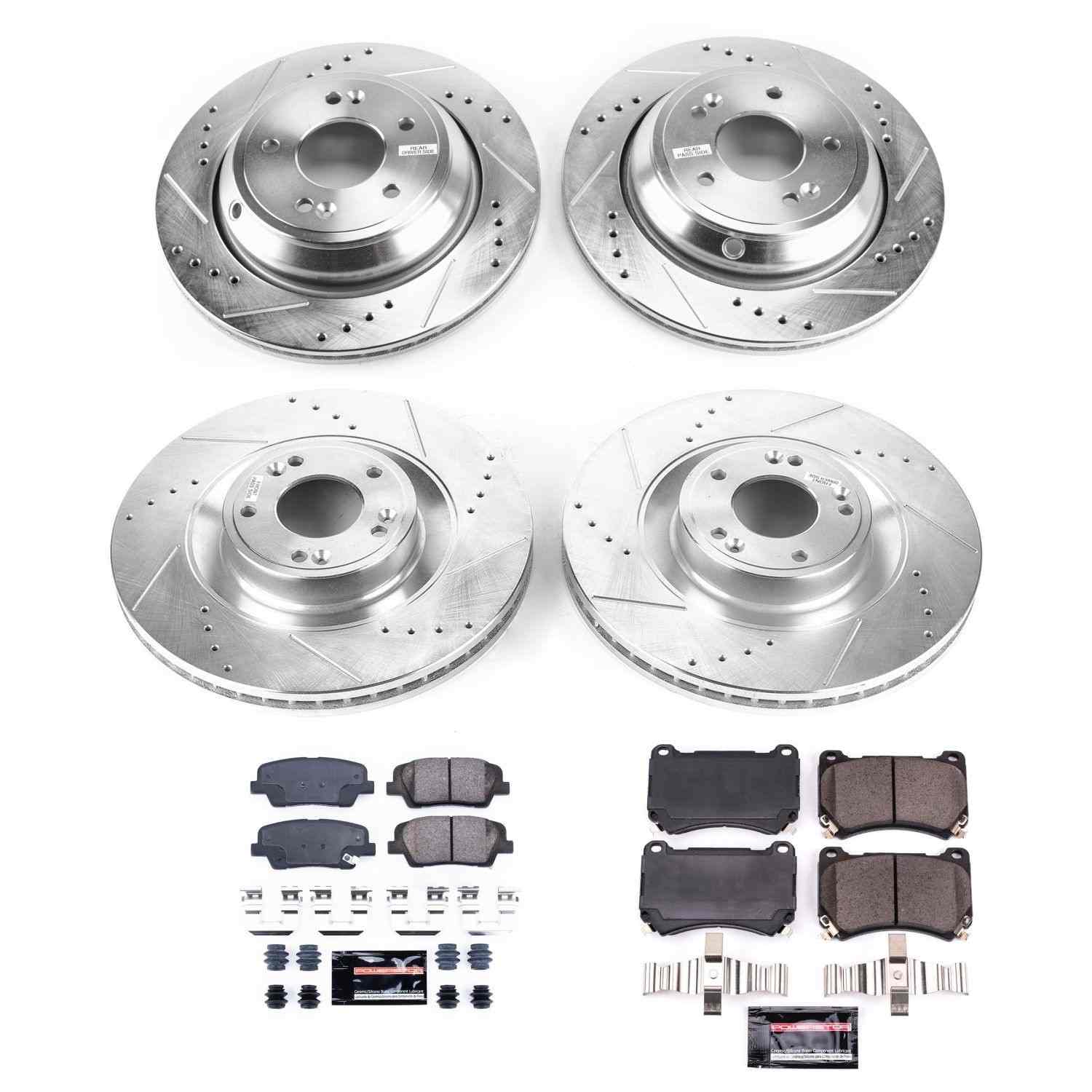 Power Stop 2011 Hyundai Equus Front & Rear Z23 Evolution Sport Brake Kit