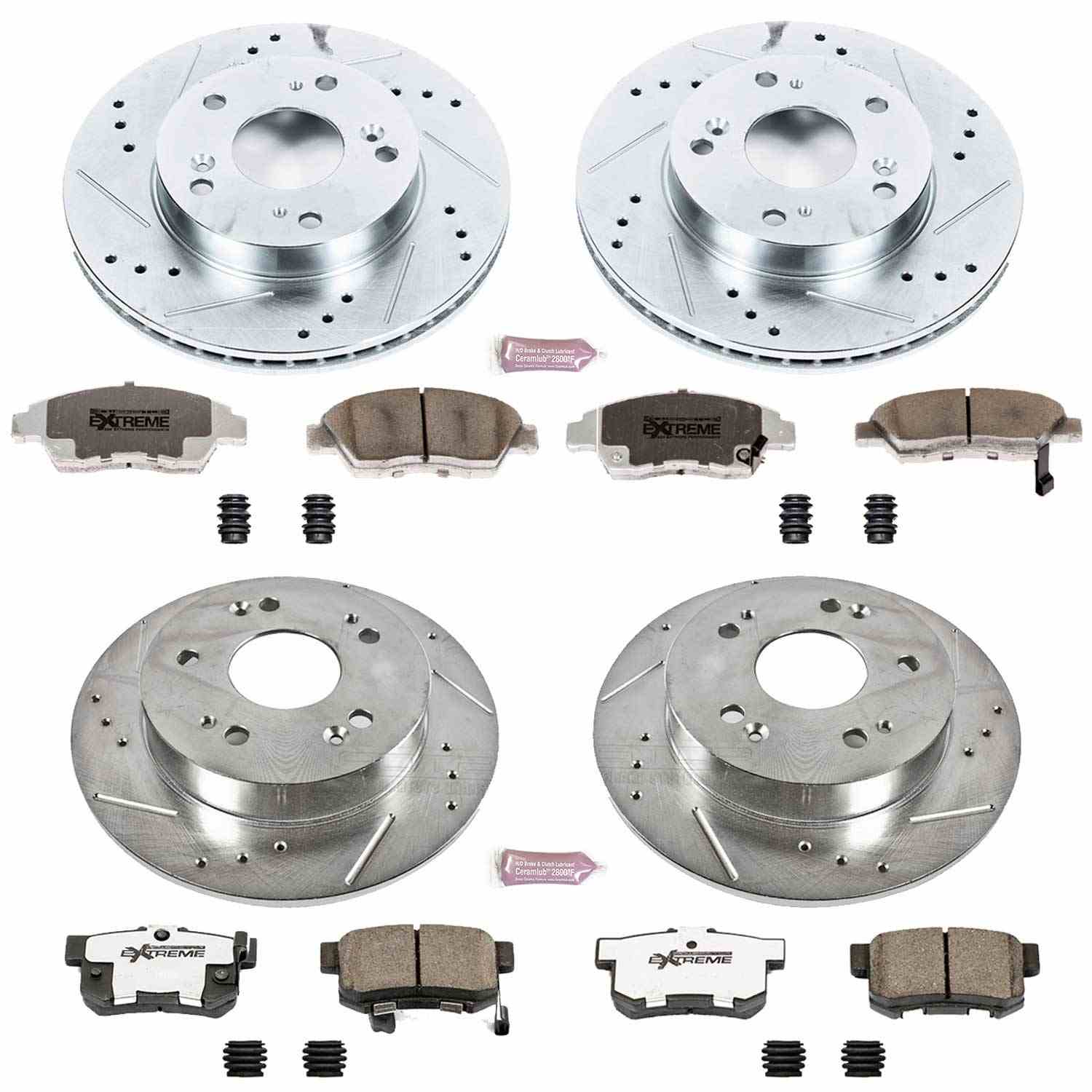 Power Stop 13-15 Acura ILX Front & Rear Z26 Street Warrior Brake Kit