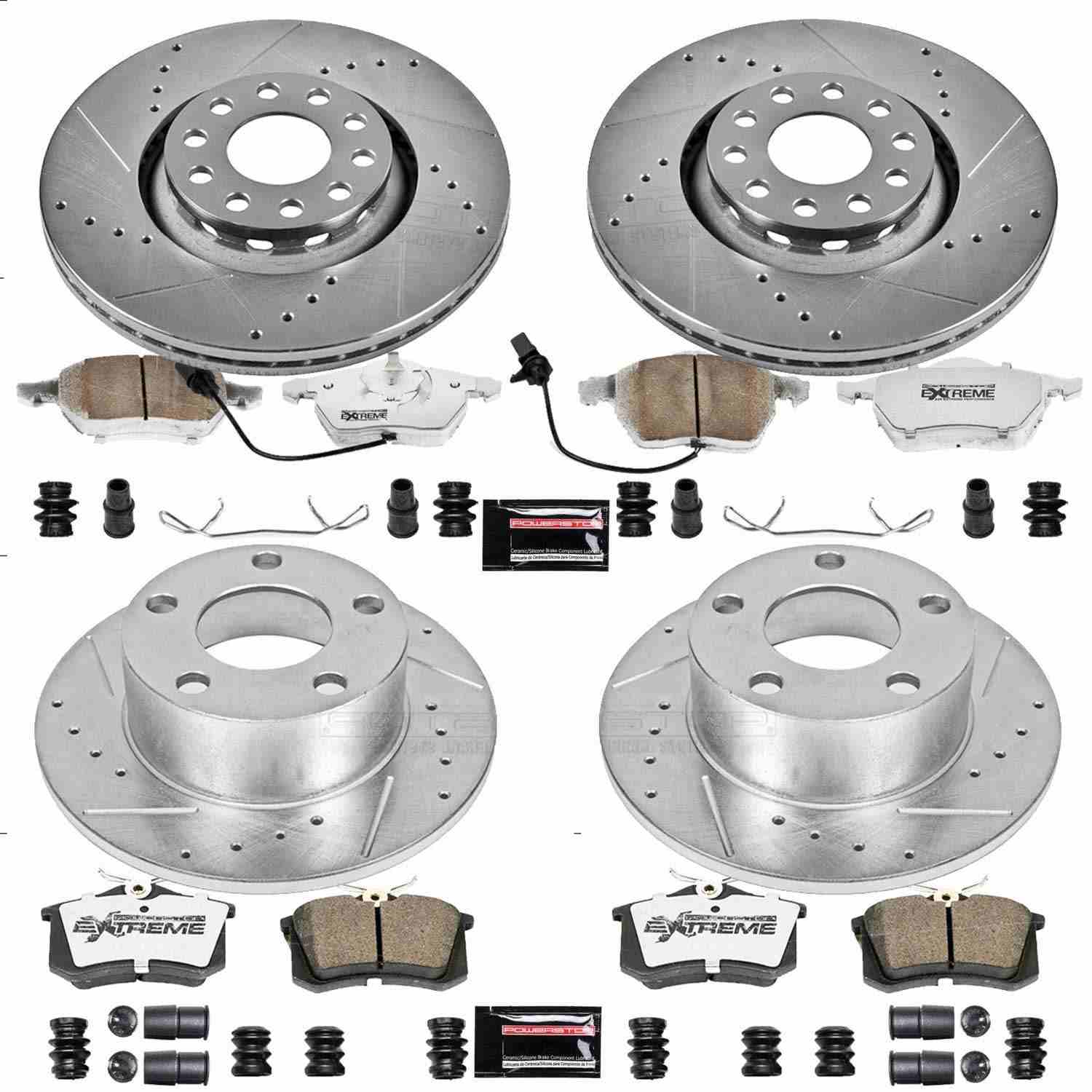 Power Stop 98-04 Audi A6 Front & Rear Z26 Street Warrior Brake Kit
