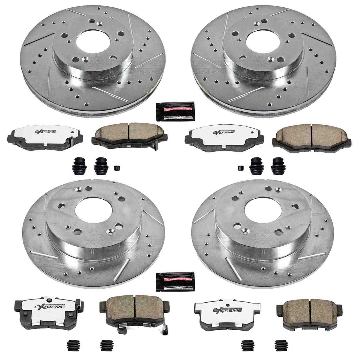 Power Stop 14-15 Acura ILX Front & Rear Z26 Street Warrior Brake Kit