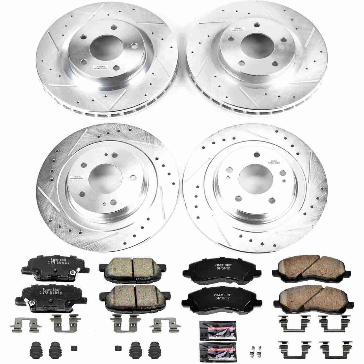 Power Stop 14-18 Mitsubishi Outlander Front & Rear Z23 Evolution Sport Brake Kit