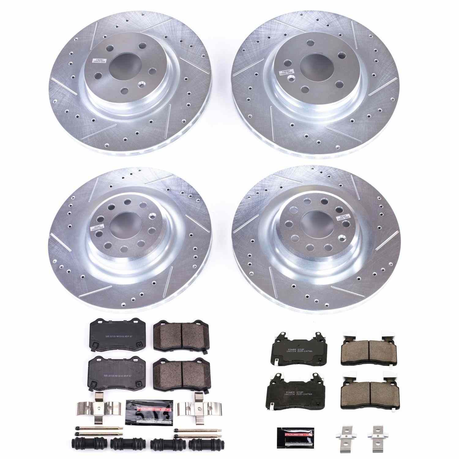 Power Stop 12-16 Tesla Model S Front & Rear Z23 Evolution Sport Brake Kit