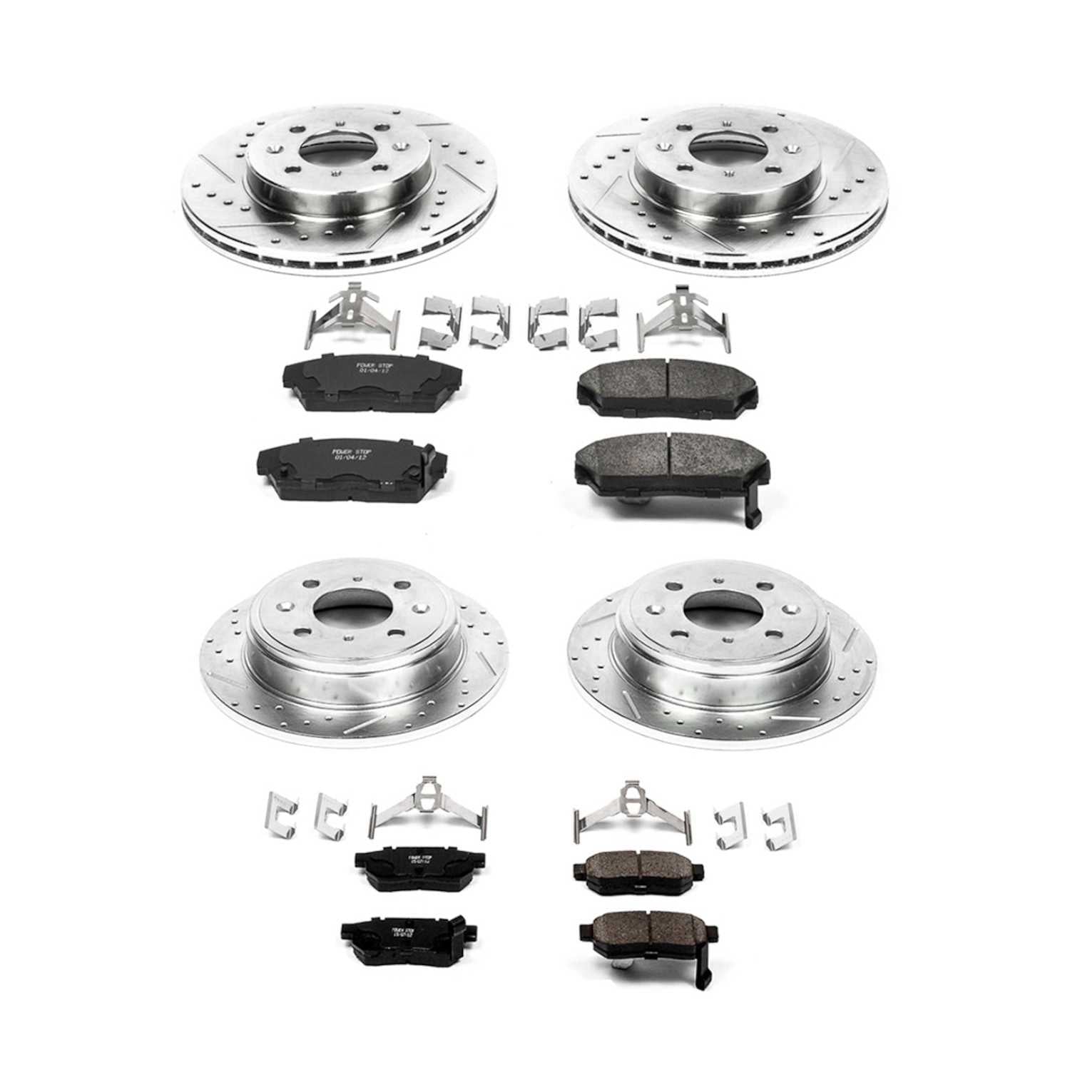 Power Stop 90-93 Acura Integra Front & Rear Z23 Evolution Sport Brake Kit