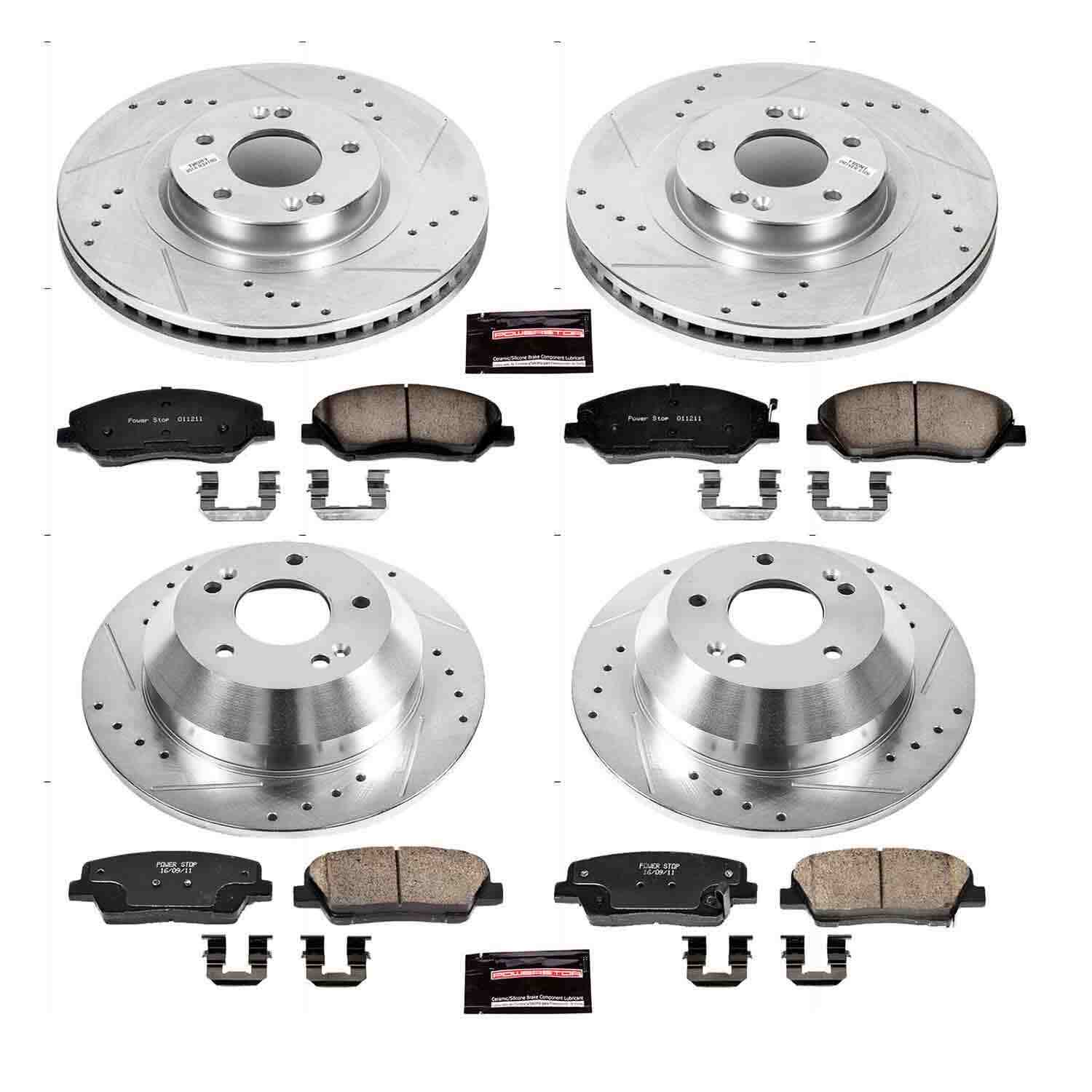 Power Stop 13-16 Hyundai Santa Fe Front & Rear Z23 Evolution Sport Brake Kit