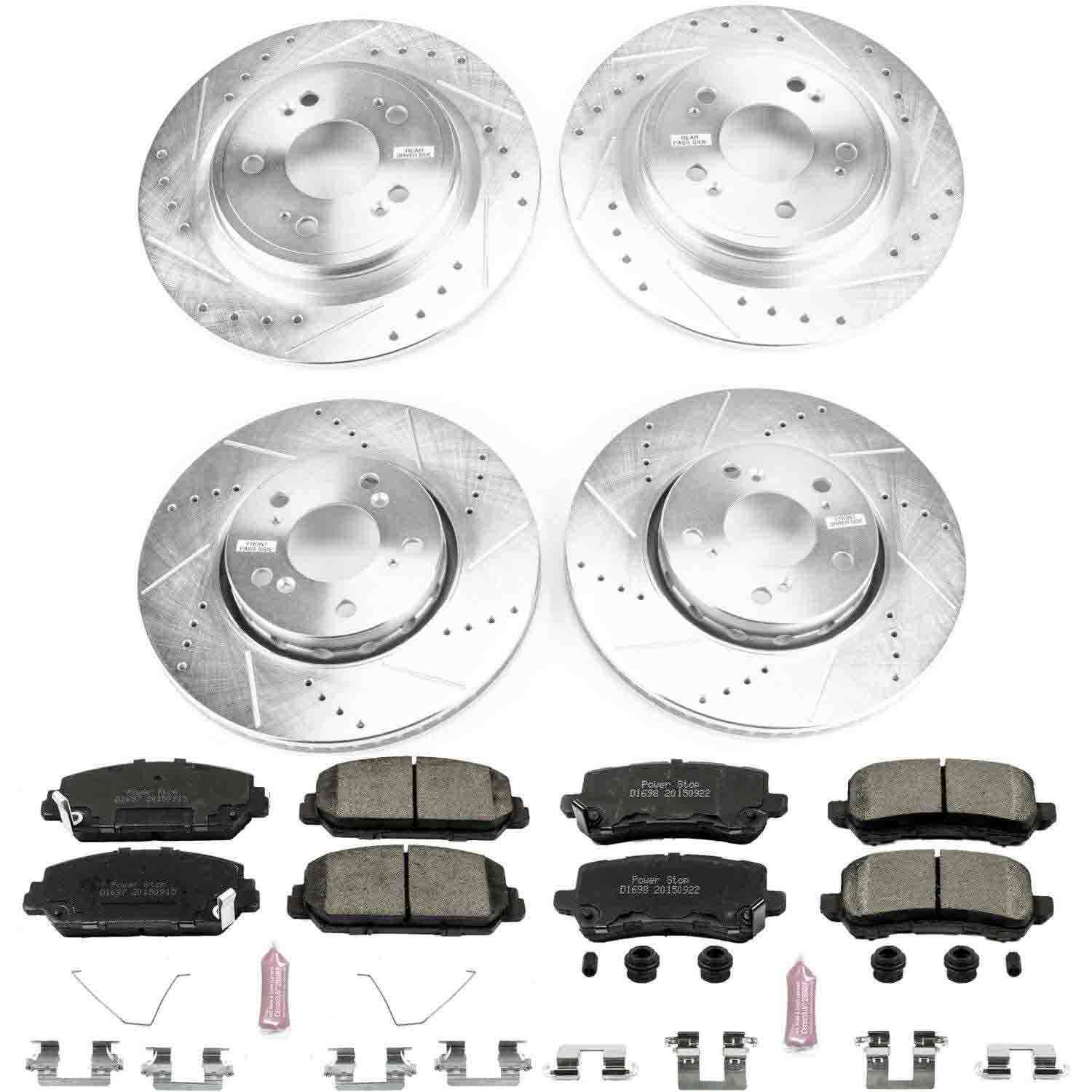Power Stop 14-19 Acura RLX Front & Rear Z23 Evolution Sport Brake Kit