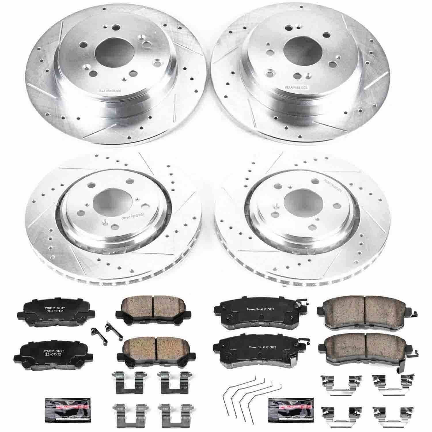 Power Stop 15-17 Honda Odyssey Front & Rear Z23 Evolution Sport Brake Kit