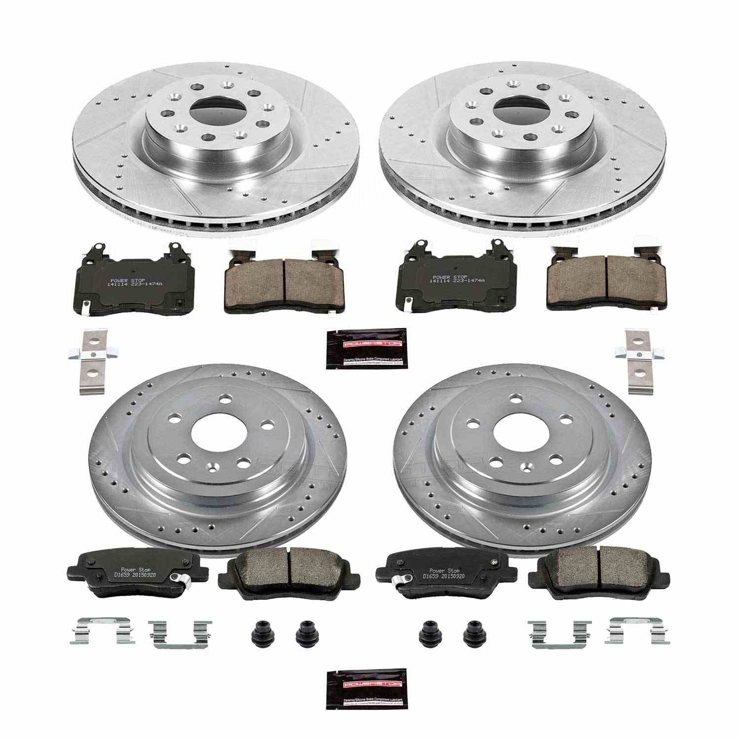 Power Stop 14-18 Cadillac CTS Front & Rear Z23 Evolution Sport Brake Kit