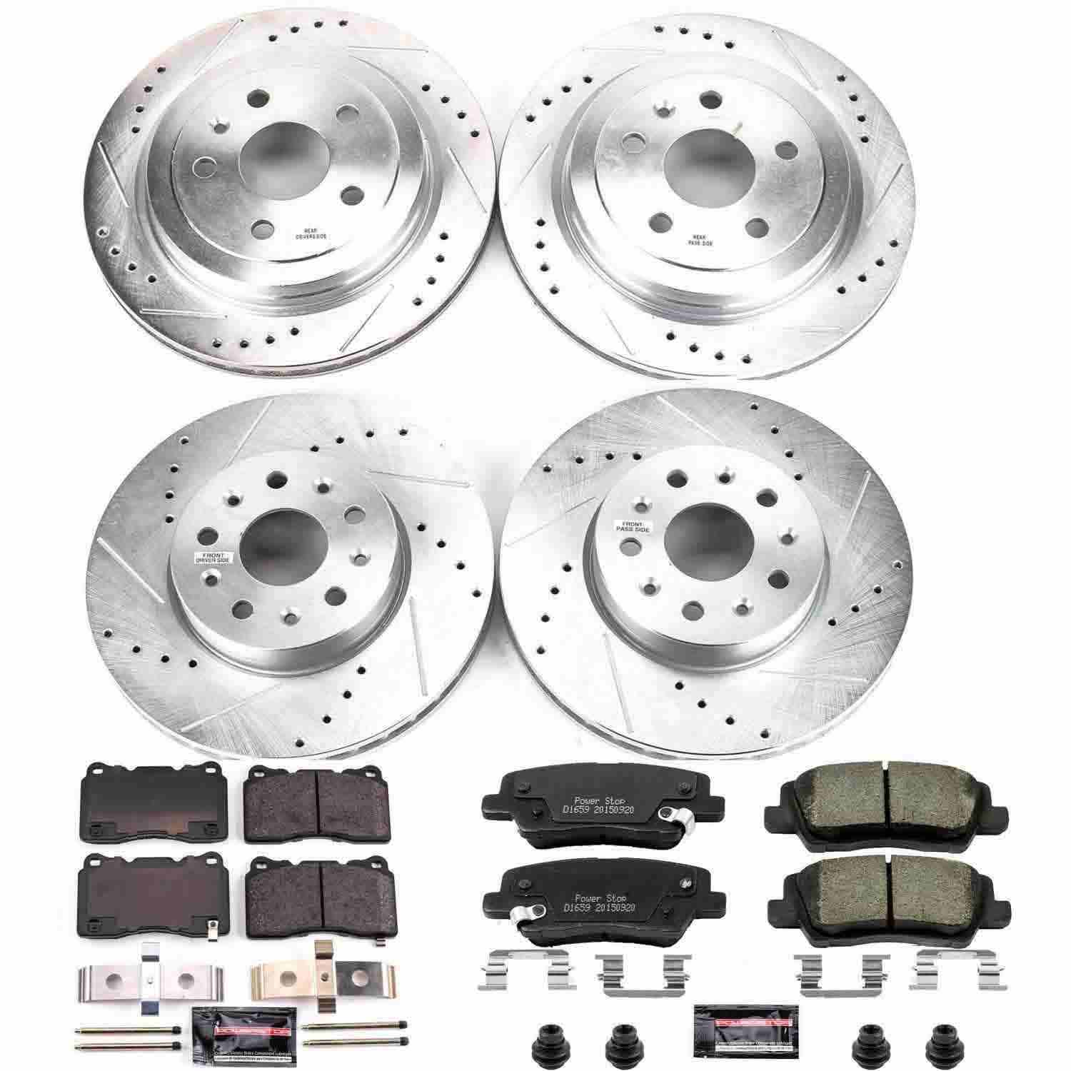 Power Stop 14-18 Cadillac CTS Front & Rear Z23 Evolution Sport Brake Kit