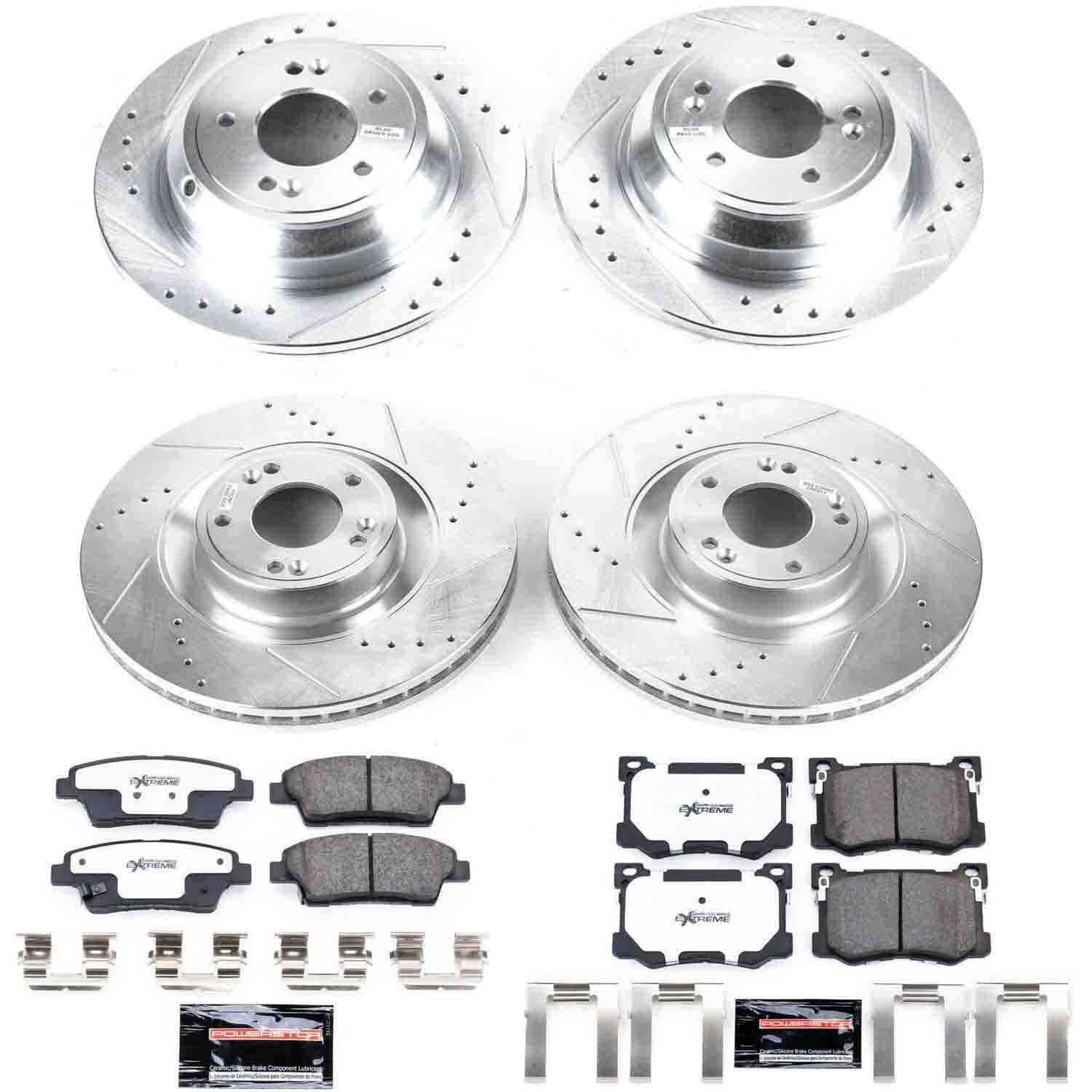 Power Stop 15-16 Hyundai Genesis Front & Rear Z26 Street Warrior Brake Kit