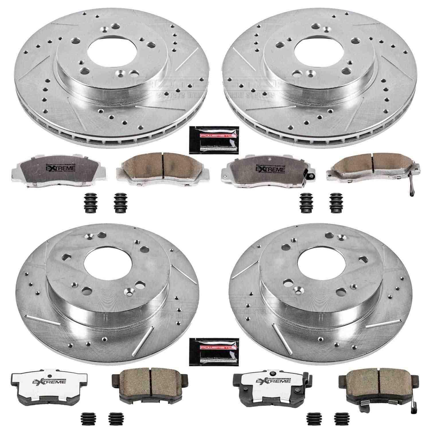 Power Stop 97-01 Honda Prelude Front & Rear Z26 Street Warrior Brake Kit