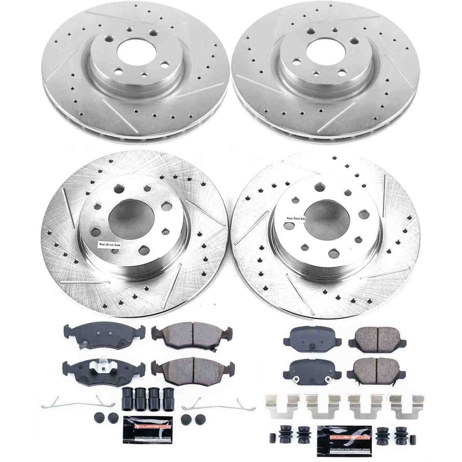 Power Stop 13-18 Fiat 500 Front & Rear Z23 Evolution Sport Brake Kit