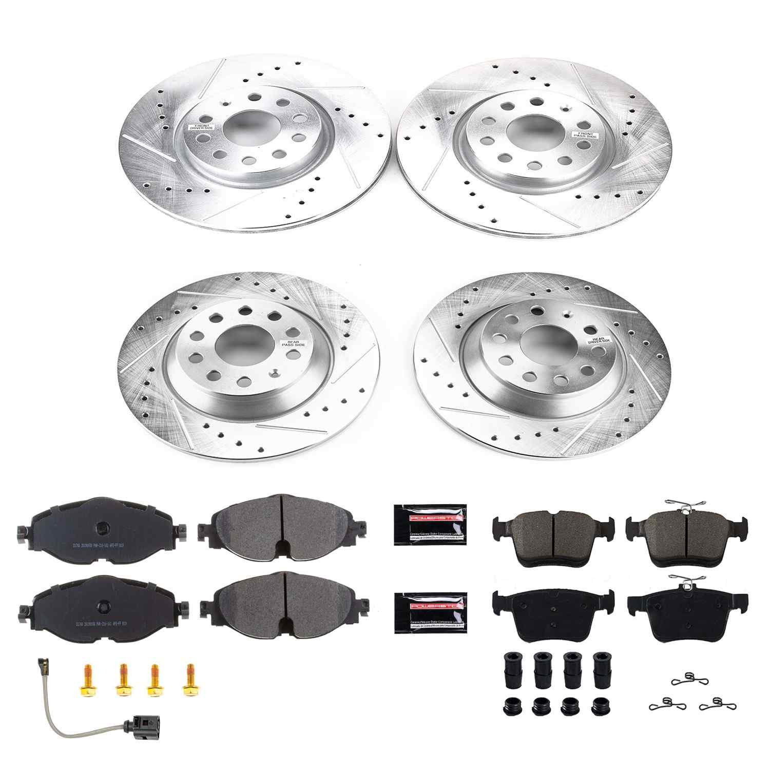 Power Stop 16-18 Audi TT Quattro Front & Rear Z23 Evolution Sport Brake Kit